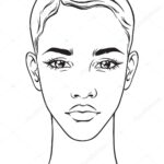 Beautiful African American Woman With Short Haircut Portrait Isolated On White Background Face Chart Makeup Artist Blank Template Vector Illustration Stock Vector By Croisy 181221694
