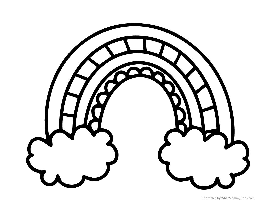 rainbow printable coloring page