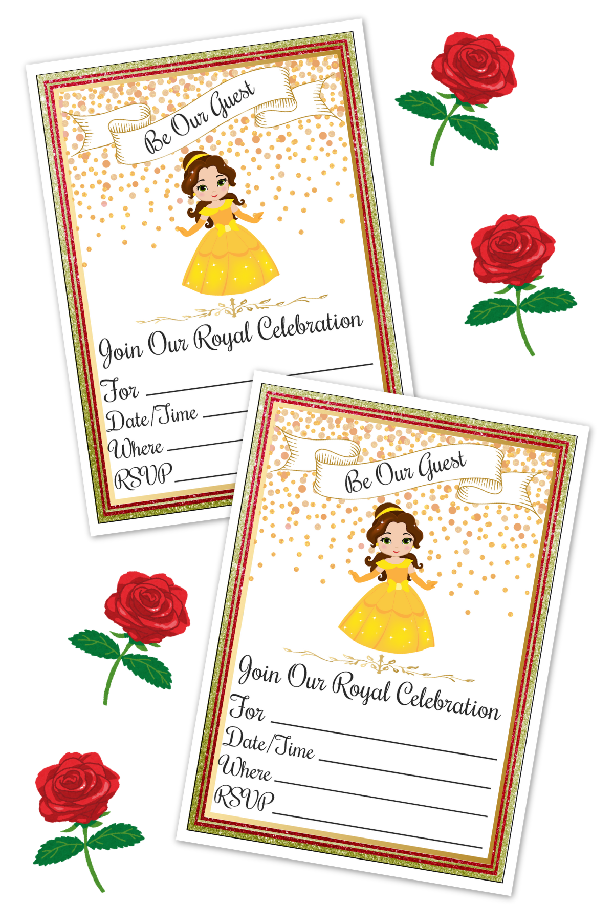 Beauty And The Beast Invitations Free Printables Fun Money Mom