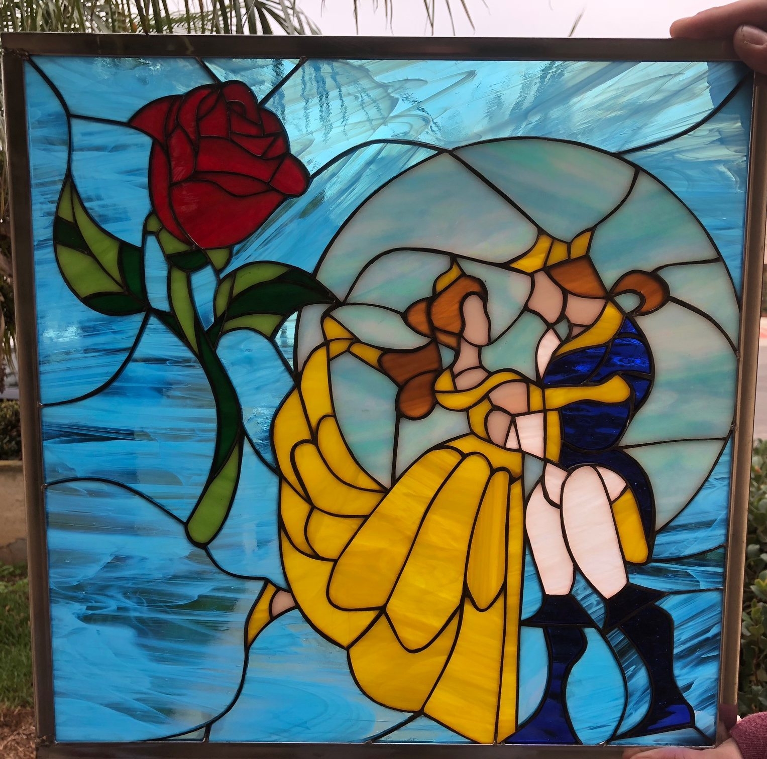 beauty and the beast stained glass printable