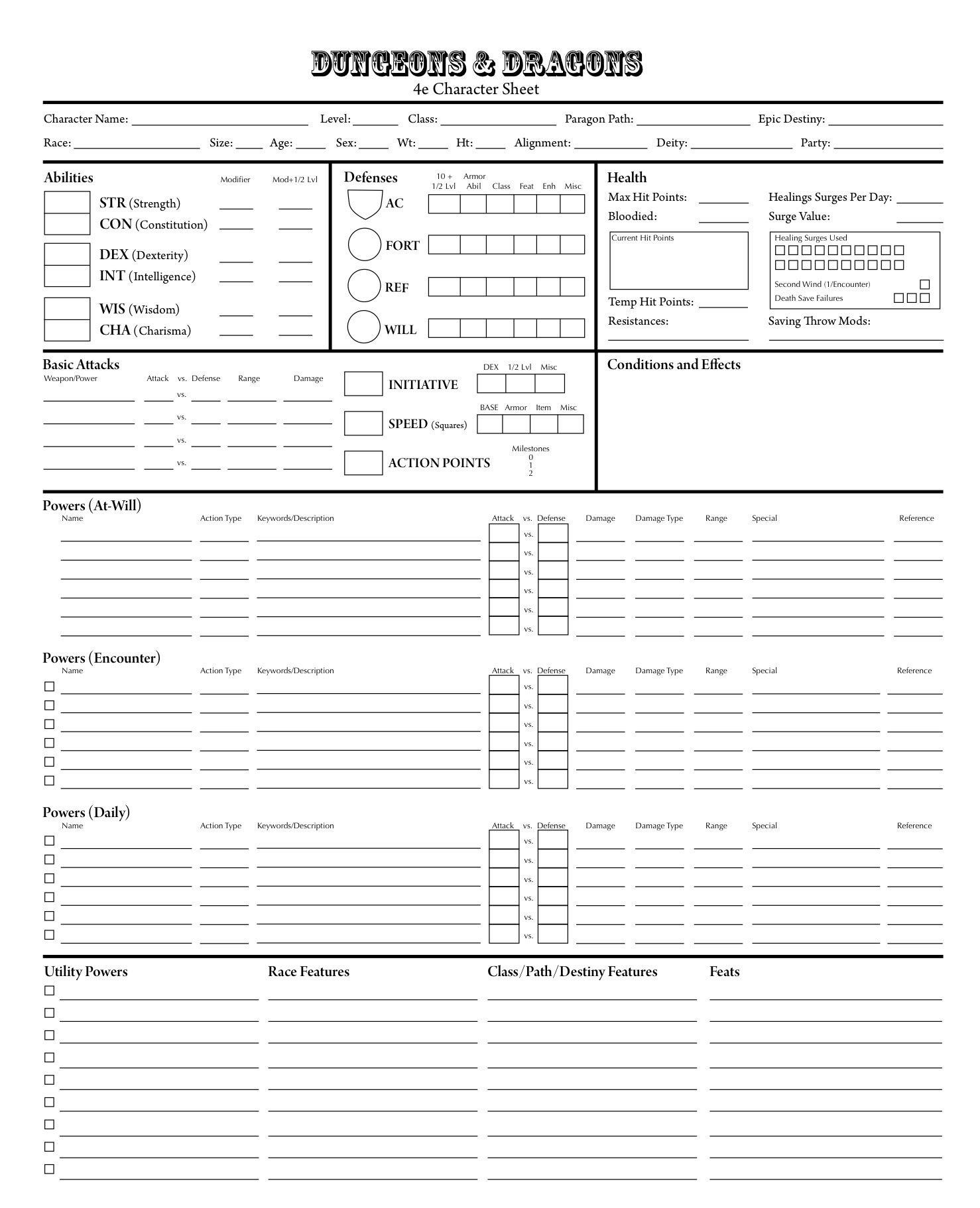 BECMI inspired 4e Character Sheet EN World Du0026D U0026 Tabletop RPG News U0026 Reviews