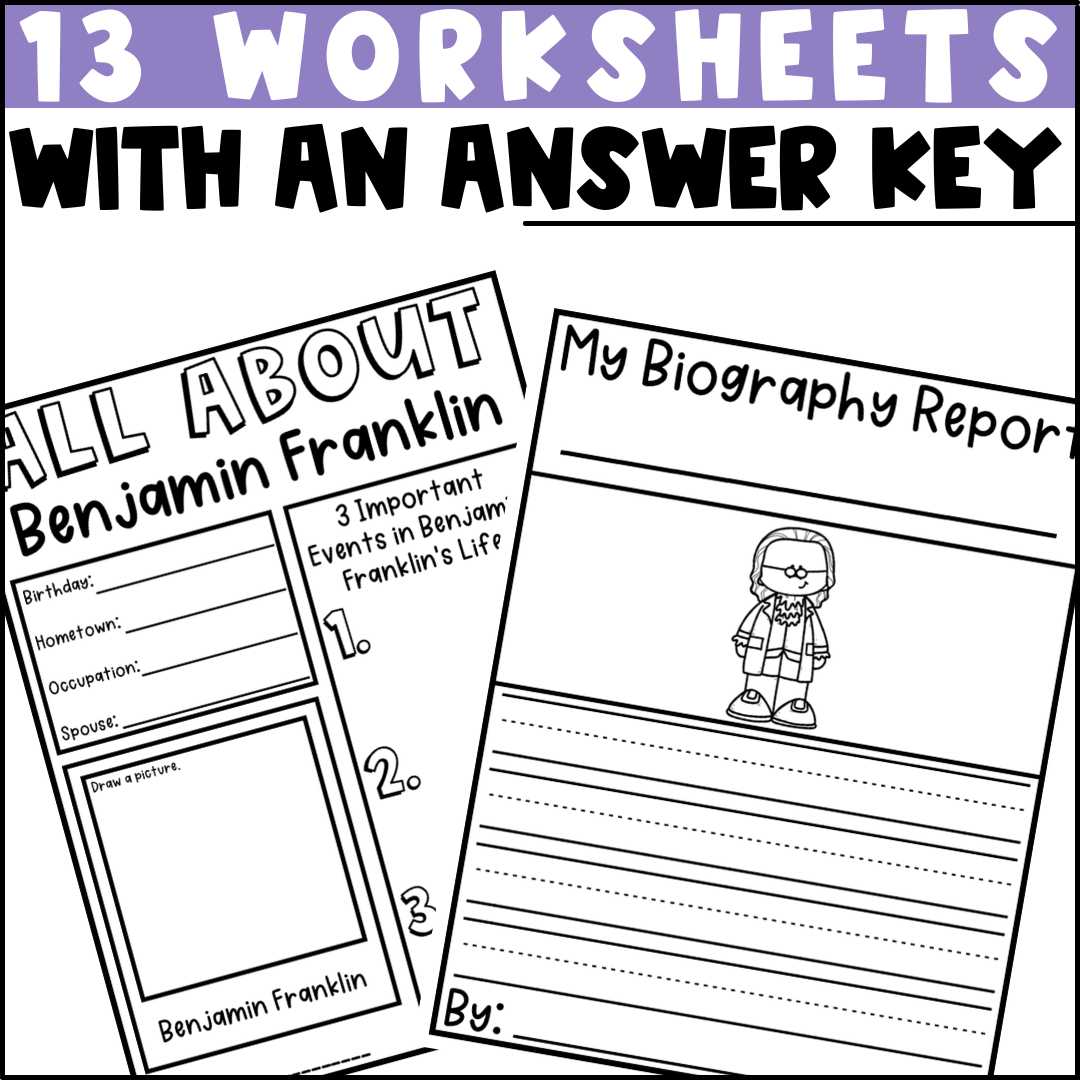 Benjamin Franklin Biography Activities U0026 Flip Book Inventor Founding Father