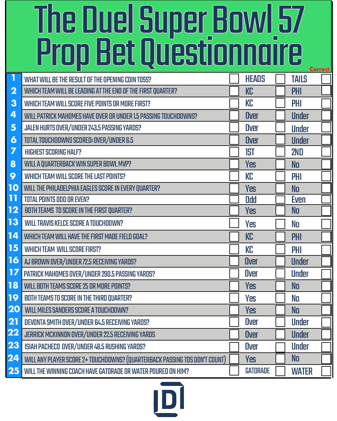 Best Printable Super Bowl Prop Bet Sheet 2023 For Your Super Bowl 