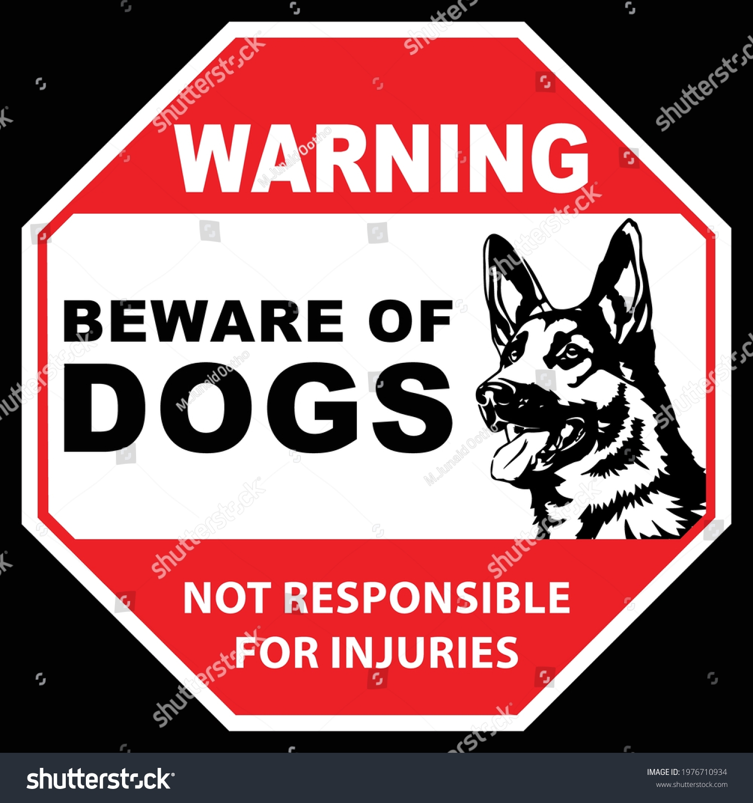 Beware Dogs Board Sign Vector Stock Vector Royalty Free 