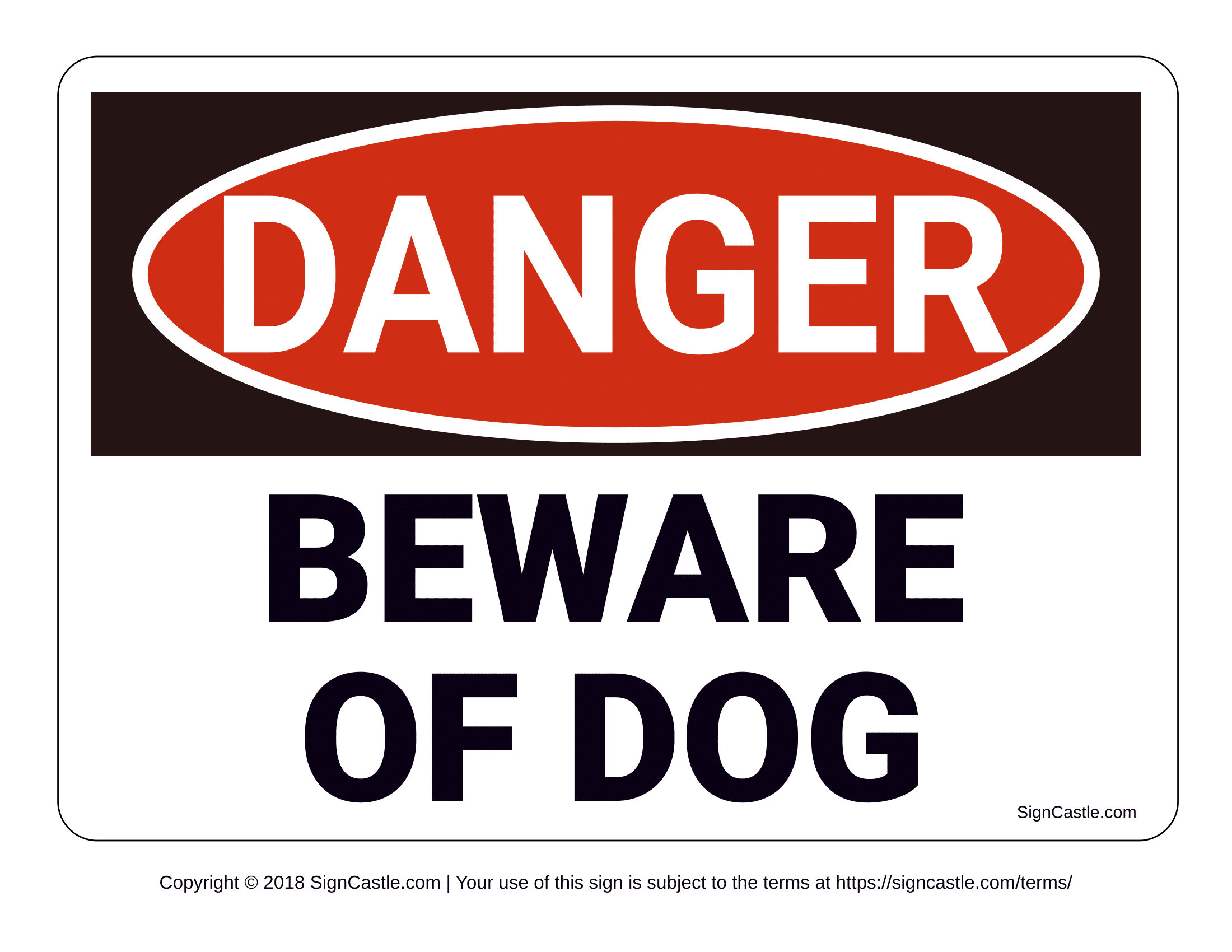 Beware Of Dog Signs Poster Template