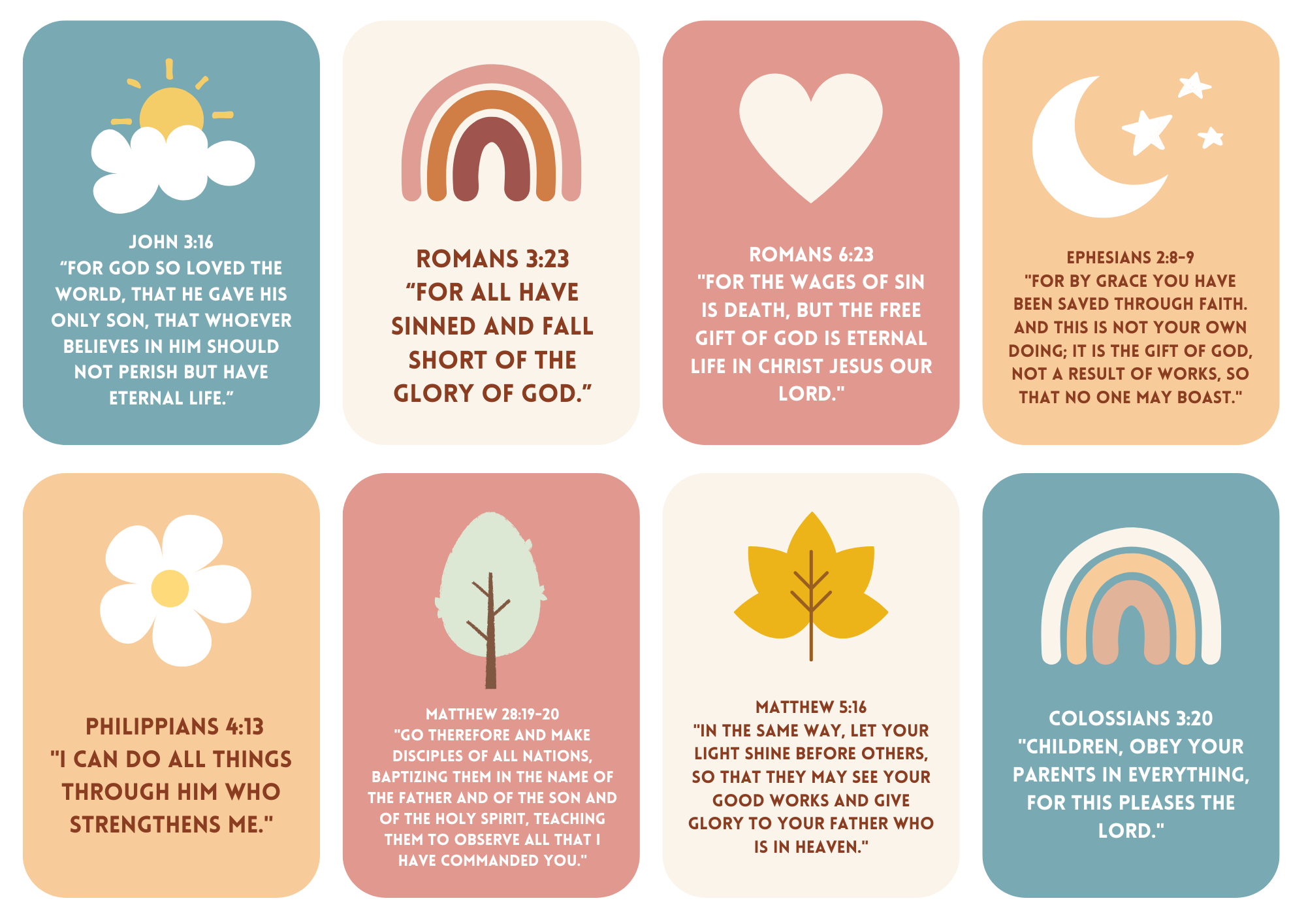 Bible Memory Verse Cards For Kids FREE Printable Cards