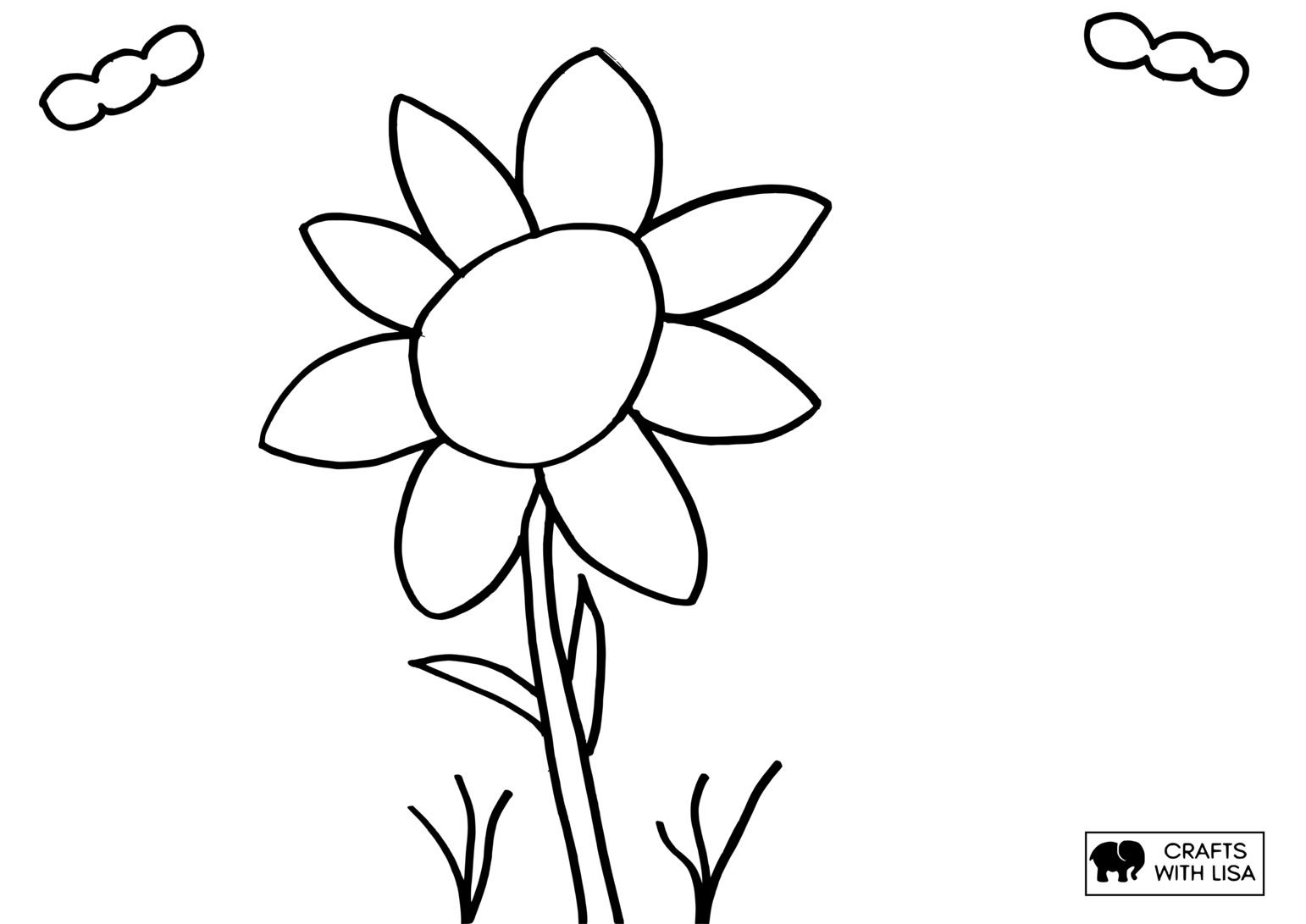 Big Flower Coloring Page Crafts With Lisa