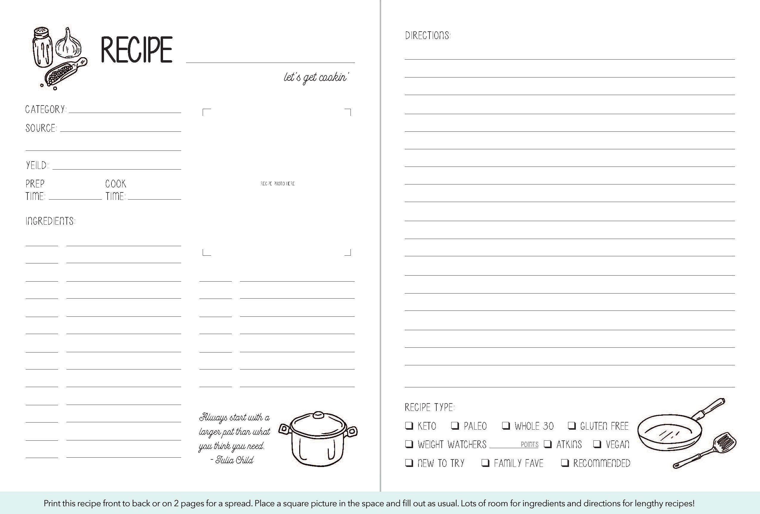 Big Happy Planner Foodie 9 Page Printable Hope Yoder