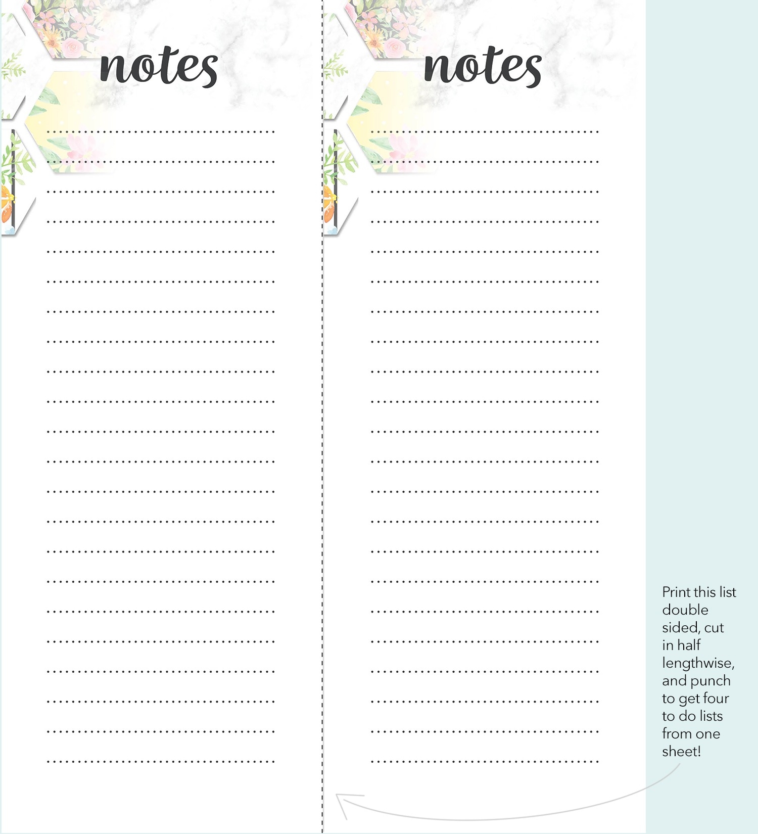 Big Happy Planner Notes Hexi 6 Page Printable Hope Yoder