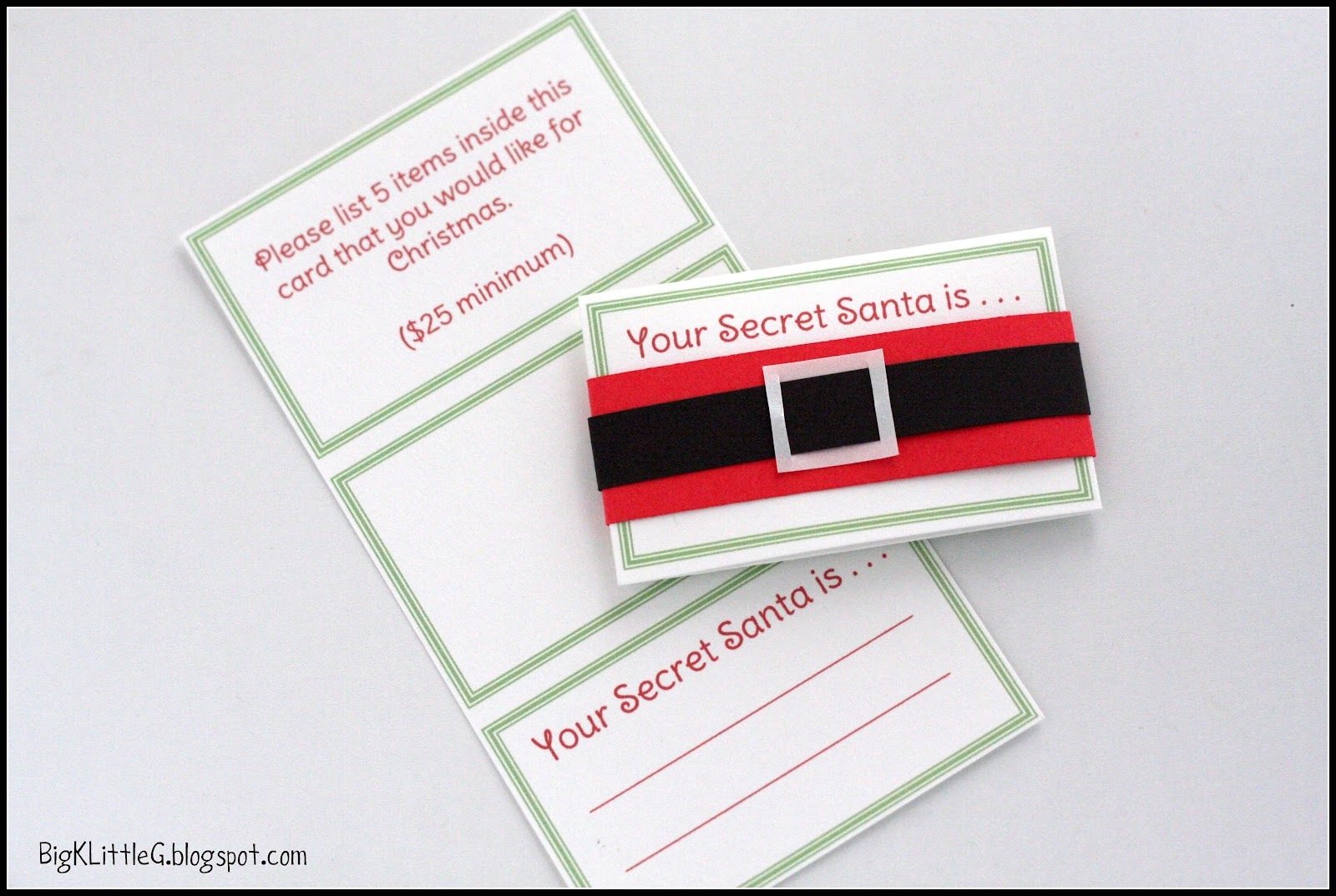 Big K Little G Free Printable Secret Santa Drawing Gift Tags With Wishlist
