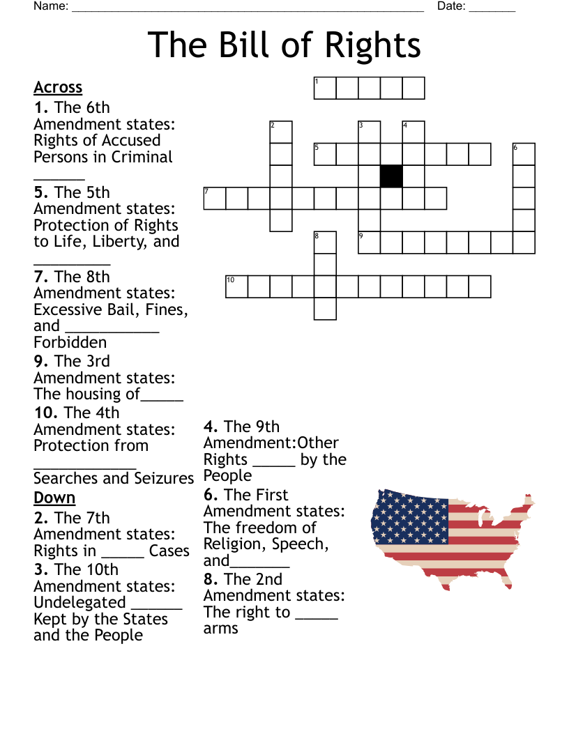 Bill Of Rights Quiz Worksheet WordMint