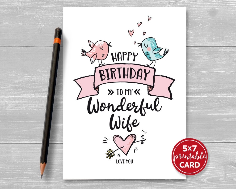 free printable romantic birthday cards for wife
