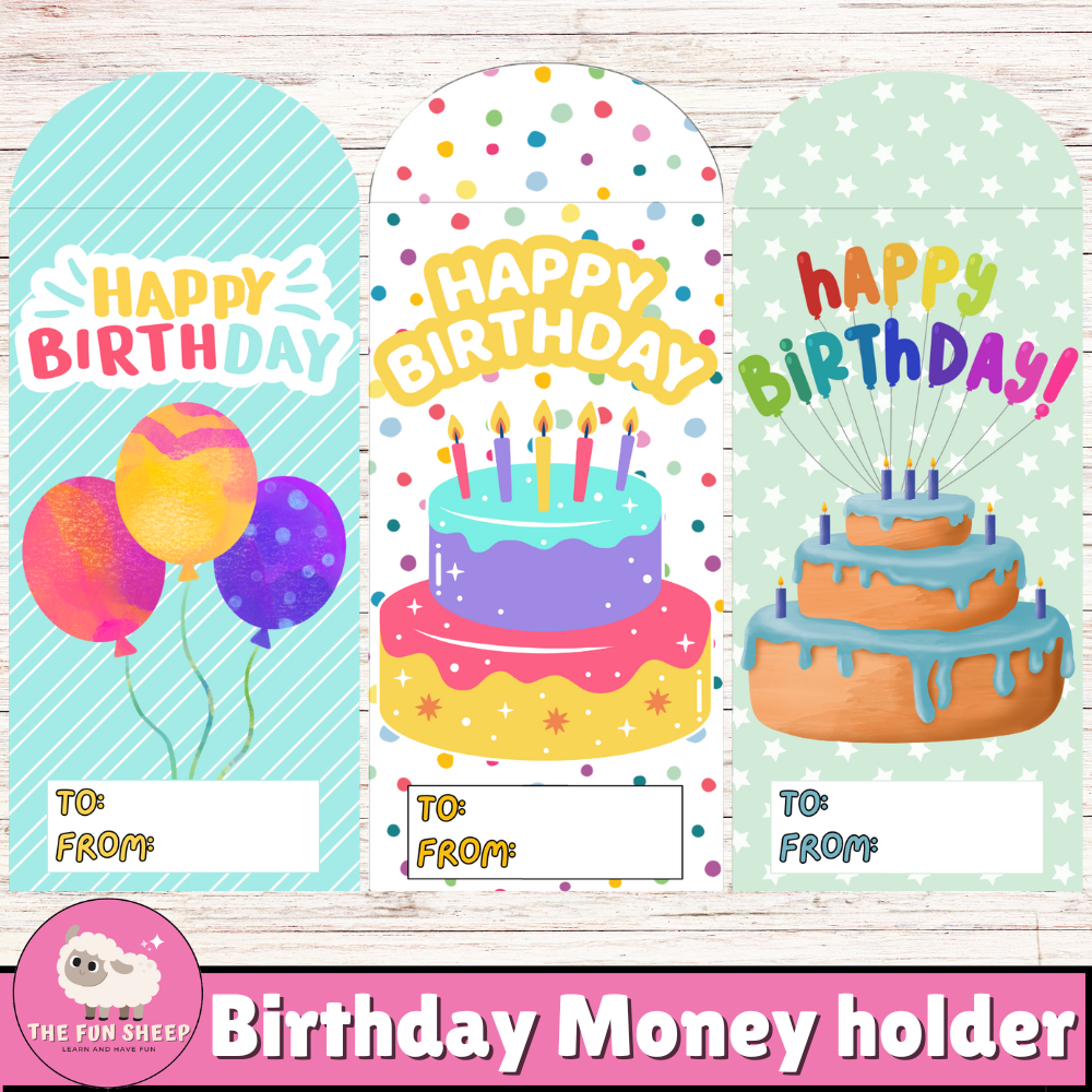 free printable birthday money holder cards