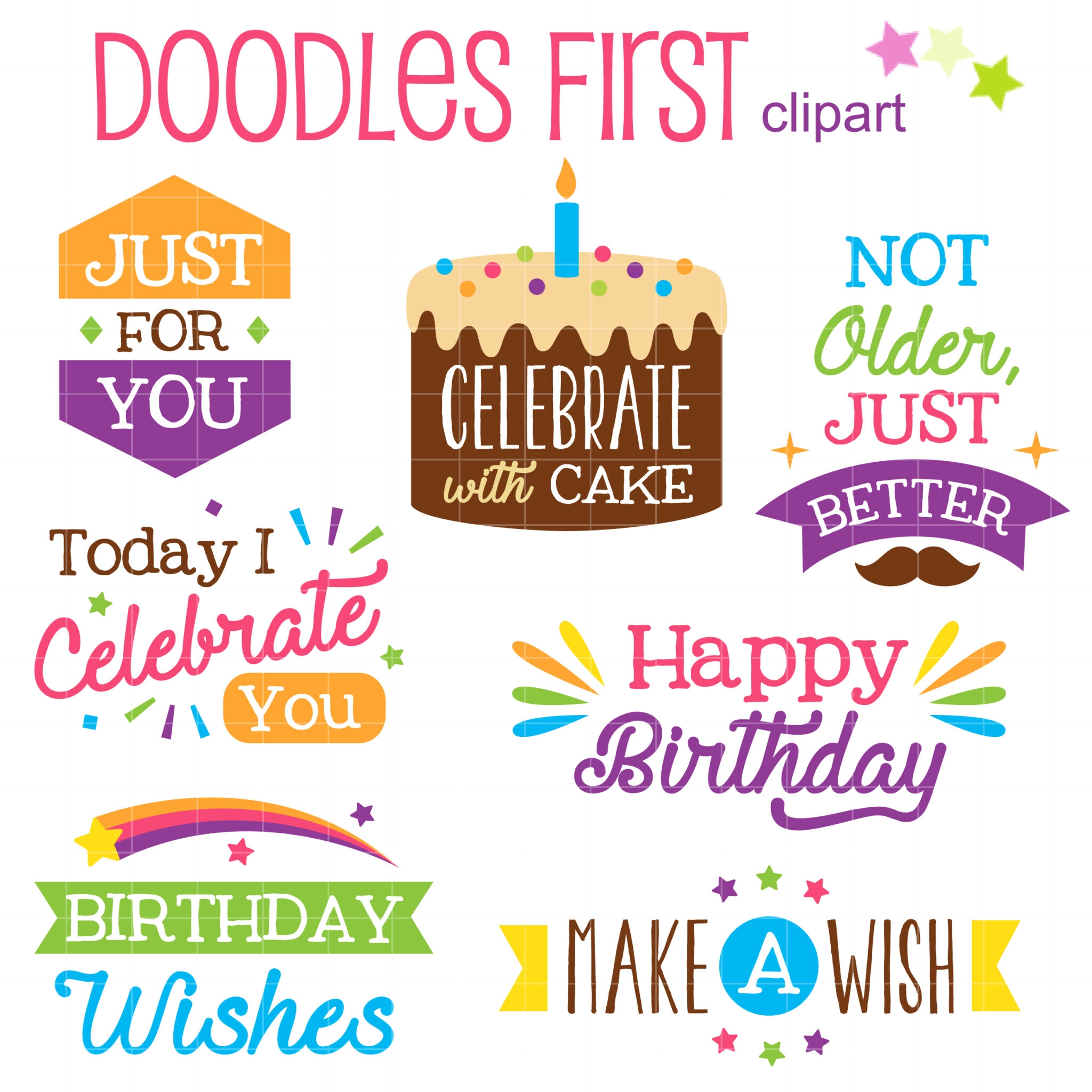 Birthday Sentiments Clip Art Set Daily Art Hub Graphics Alphabets U0026 SVG