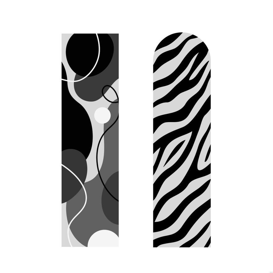 Black And White Bookmark Illustration In Illustrator SVG JPG Black And White Bookmark Illustration In Illustrator SVG JPG
