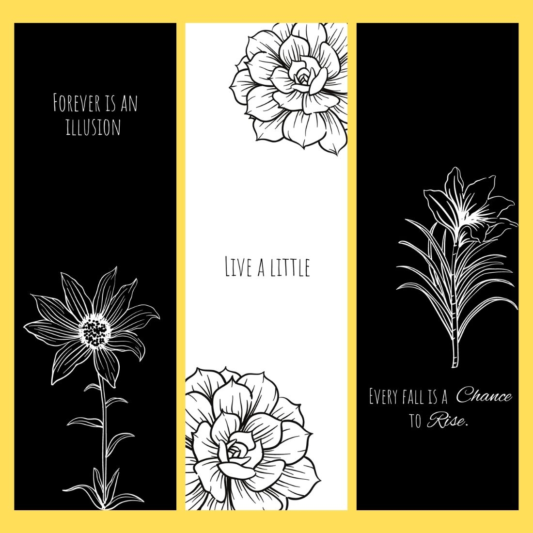 Black And White Digital Printable Bookmark Black And White Digital Printable Bookmark