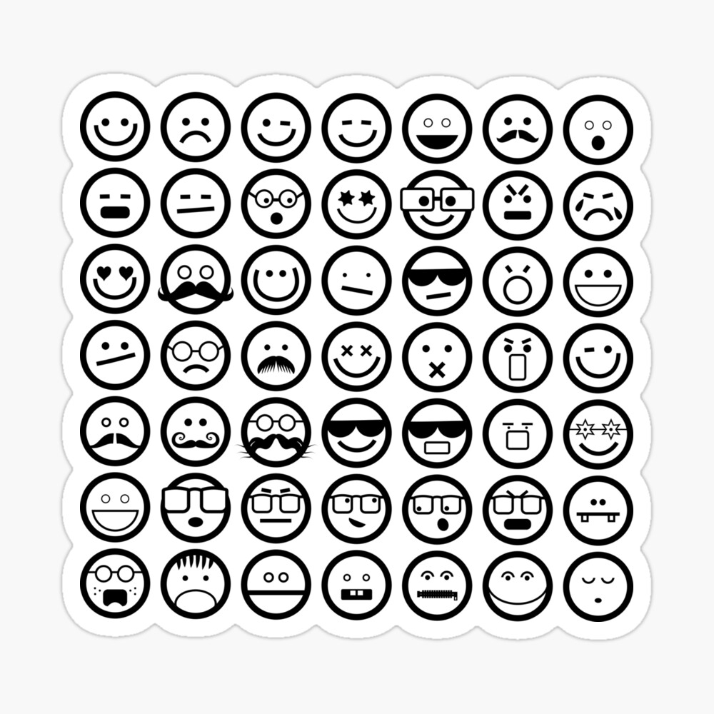 Black And White Emoji Emoticons