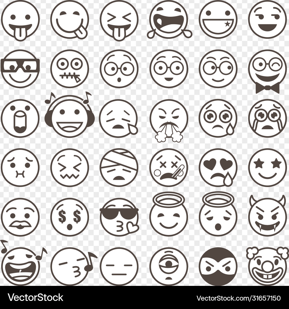 Black And White Emoji Vector Images over 7 800 