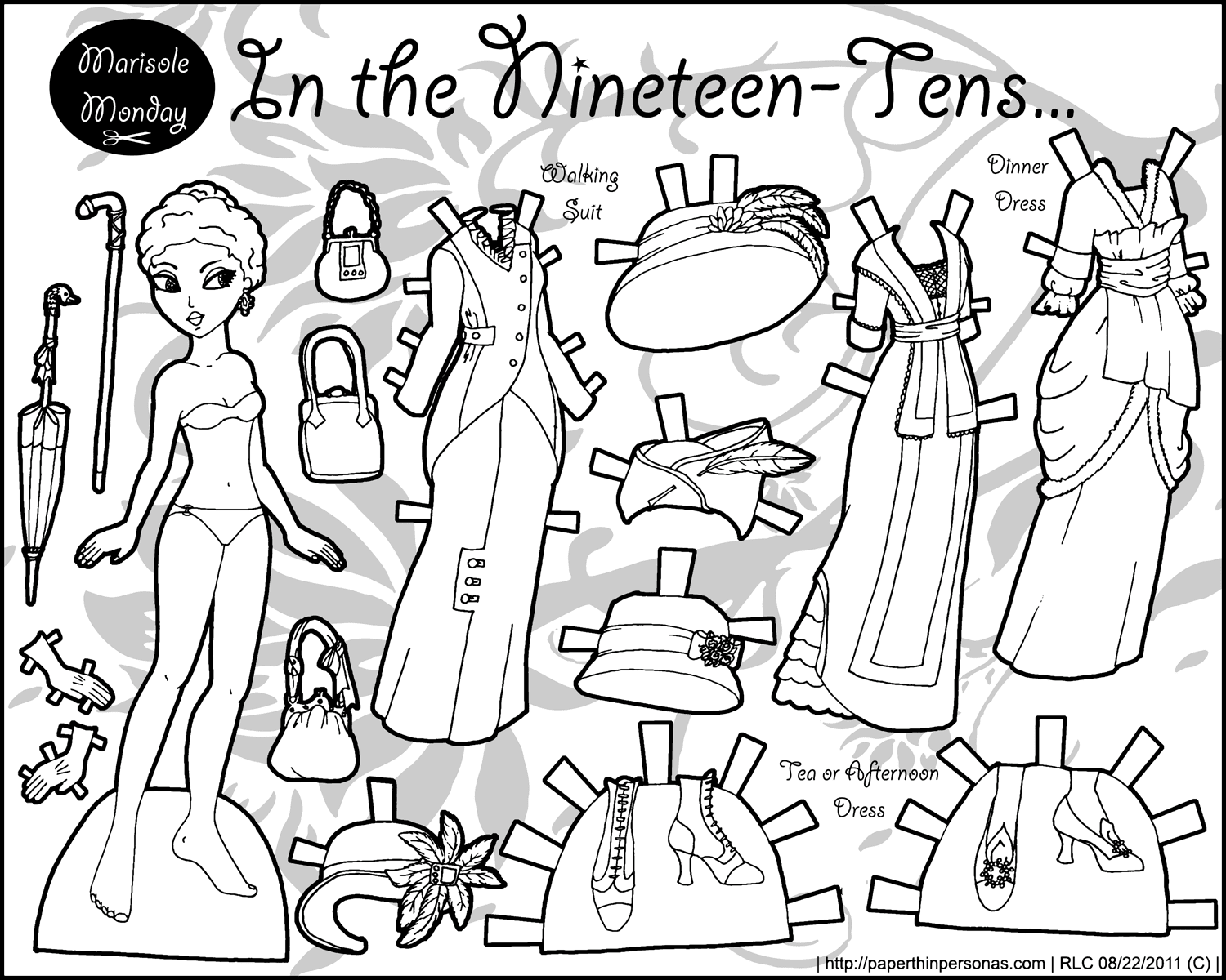 Black And White Printable Paper Dolls Marisole Monday 