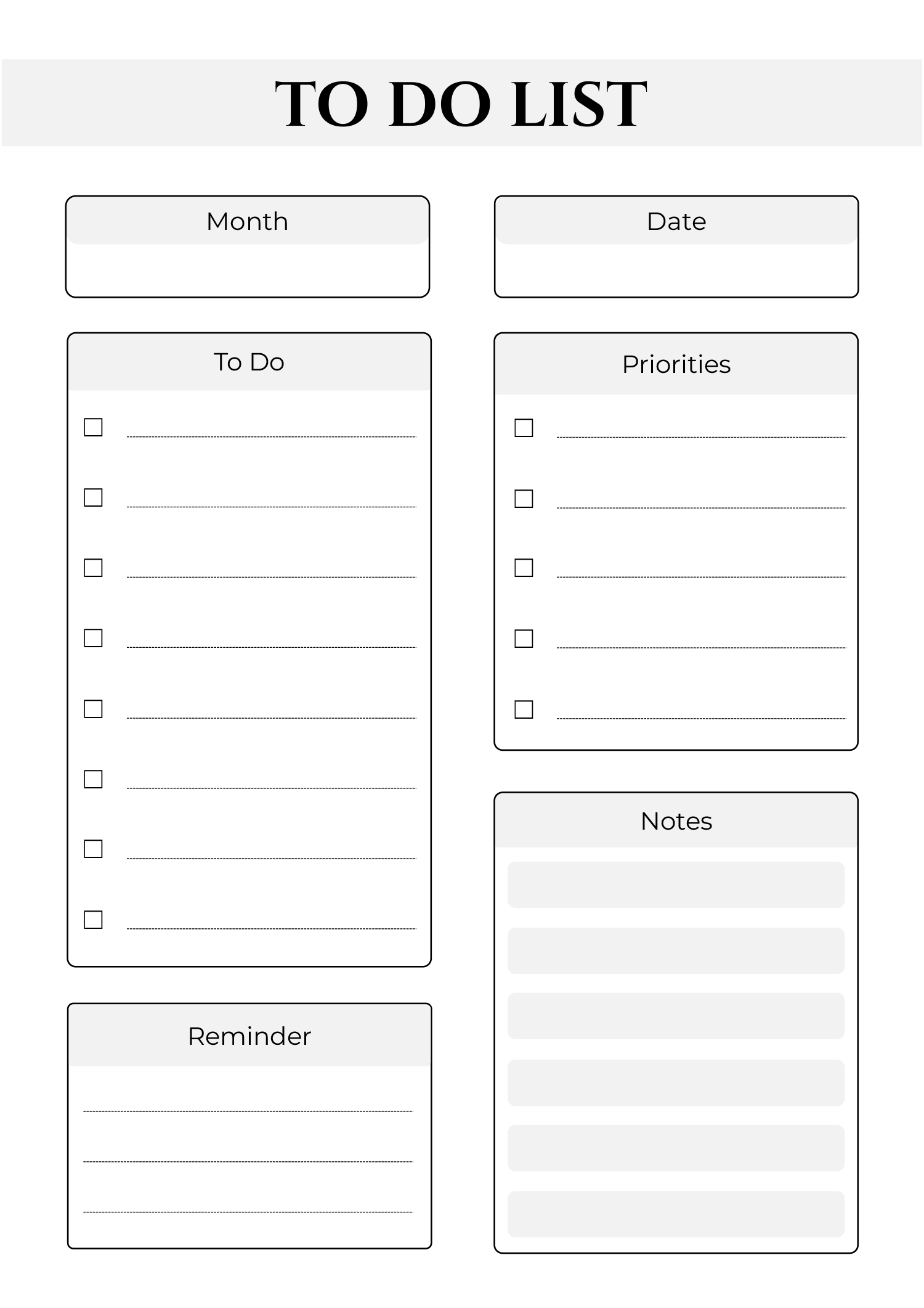 daily to do list printable