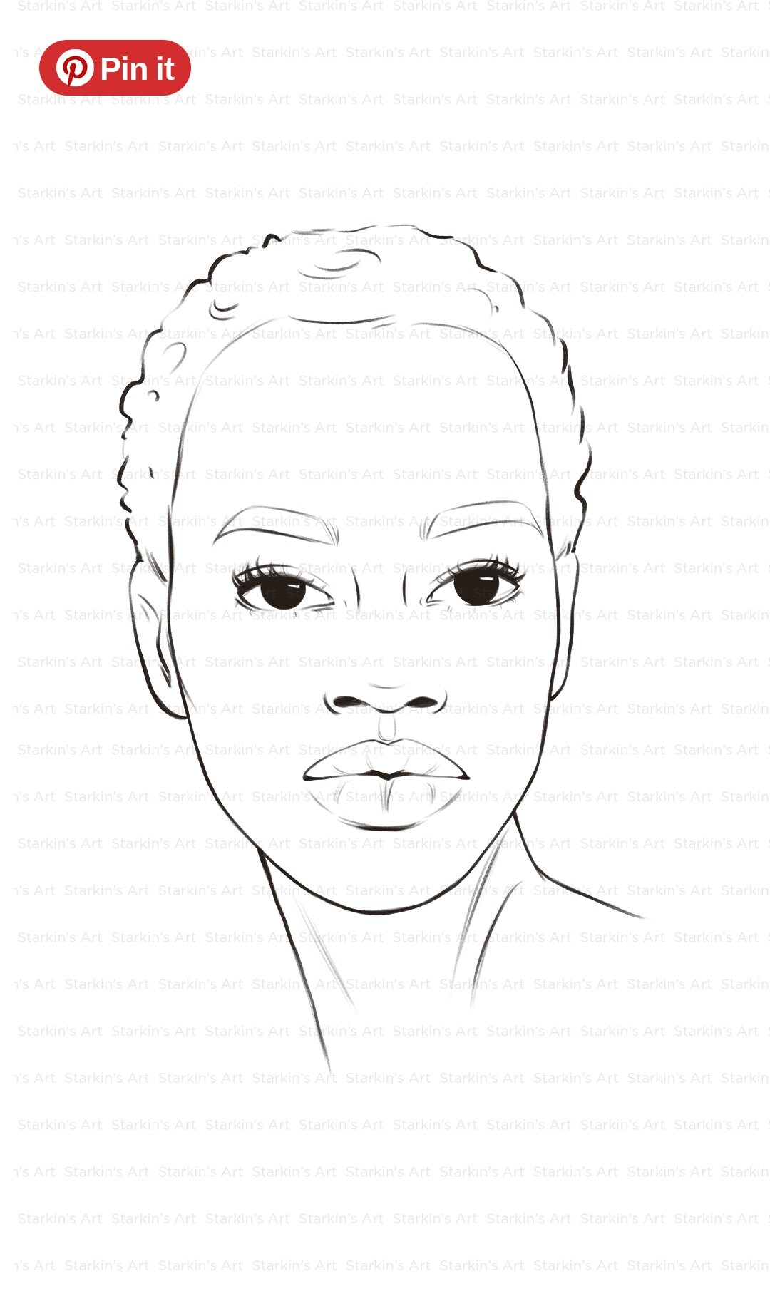Black Girl Face Templates Png Black Woman Portrait African American Black Girl Coloring Page Black Woman Coloring Page Procreate Stamp Etsy