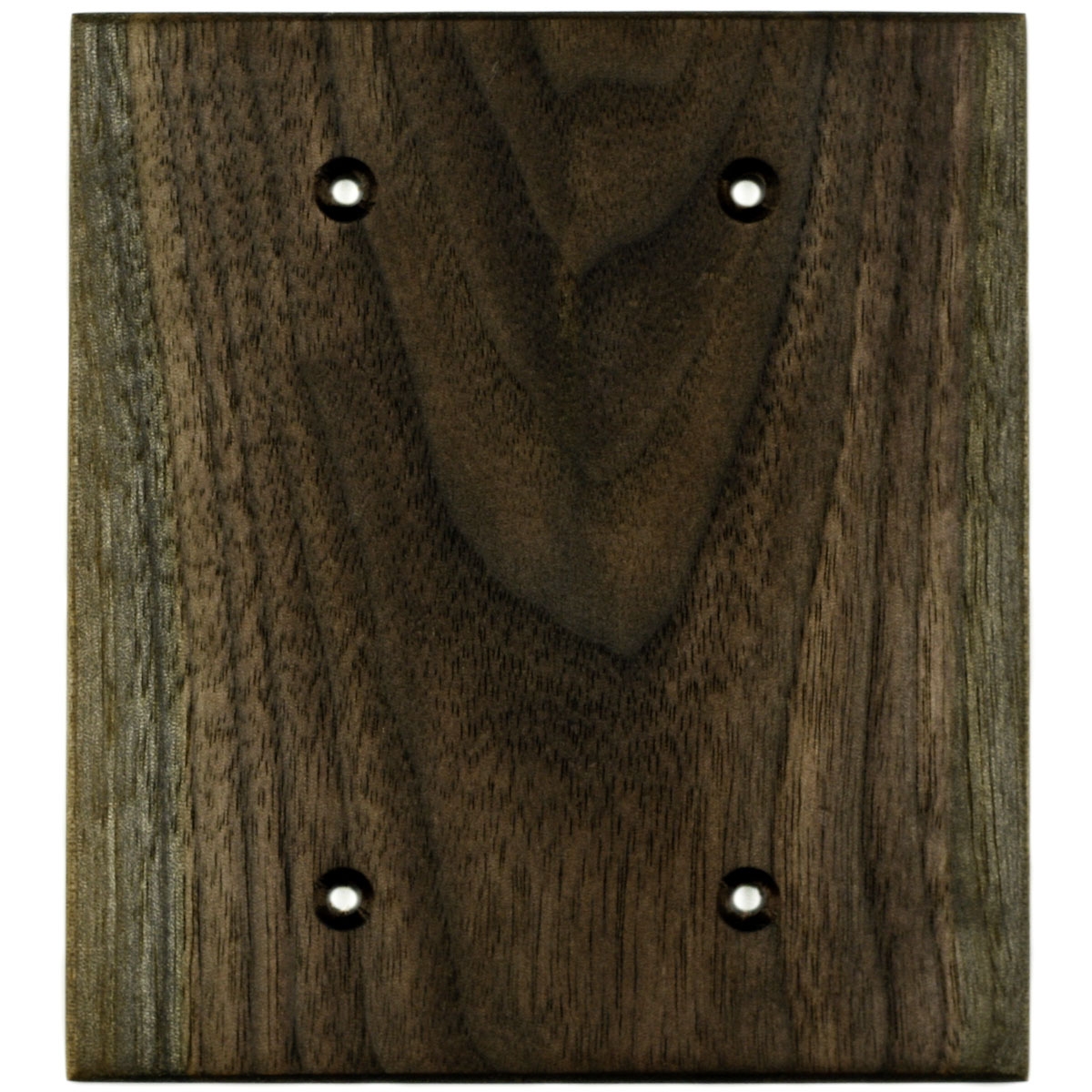 Black Walnut Wood Wall Plate 2 Gang Blank Outlet Cover Virgin 