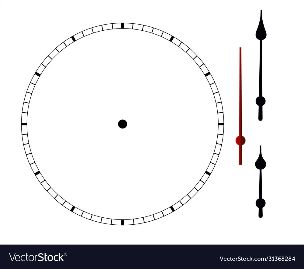 Blank Clock Face With Hour Minute And Second Vector Image Blank Clock Face With Hour Minute And Second Vector Image