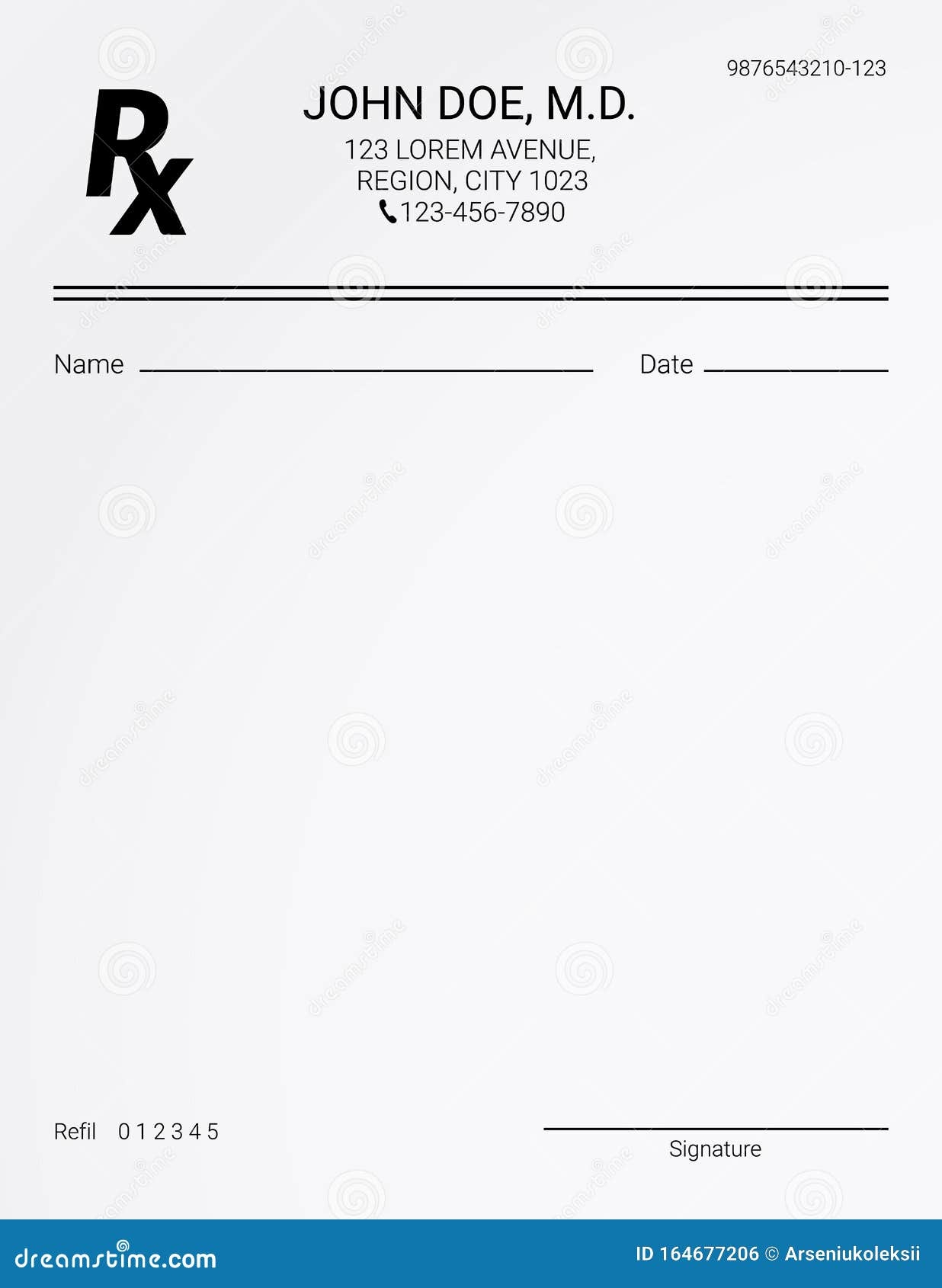 Blank Rx Prescription Form Stock Vector Illustration Of Medical Hospital 164677206