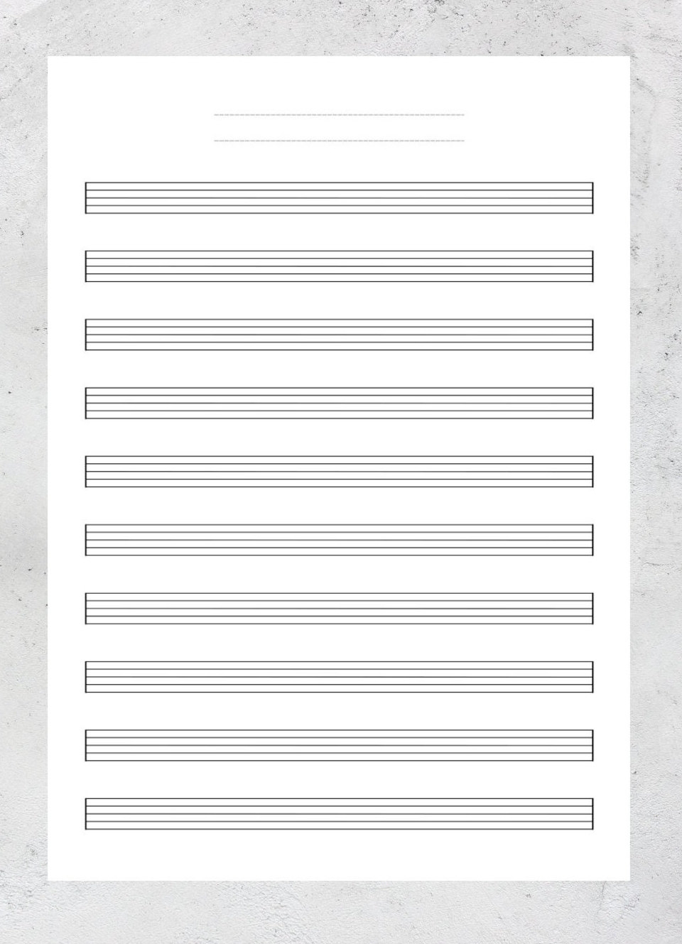 Blank Sheet Music A4 US Letter Printable Staff Paper PDF Etsy