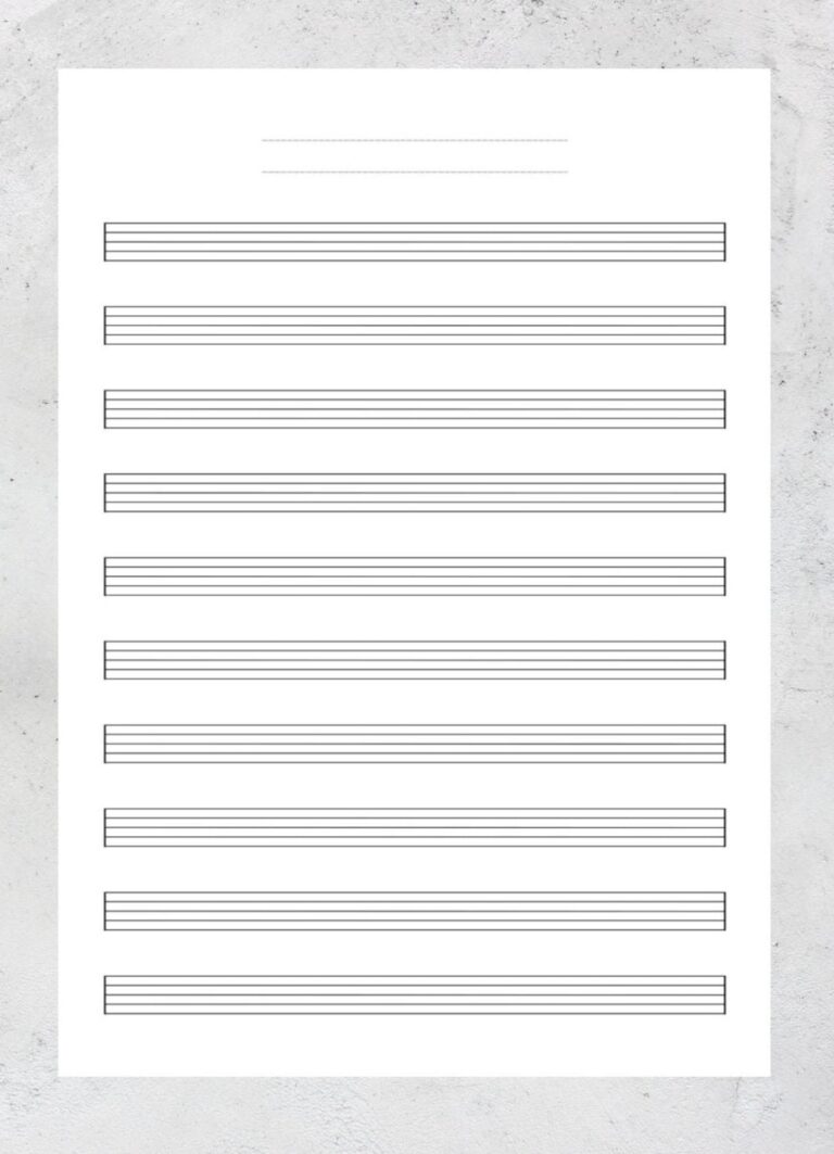 Blank Sheet Music A4 US Letter Printable Staff Paper PDF Etsy