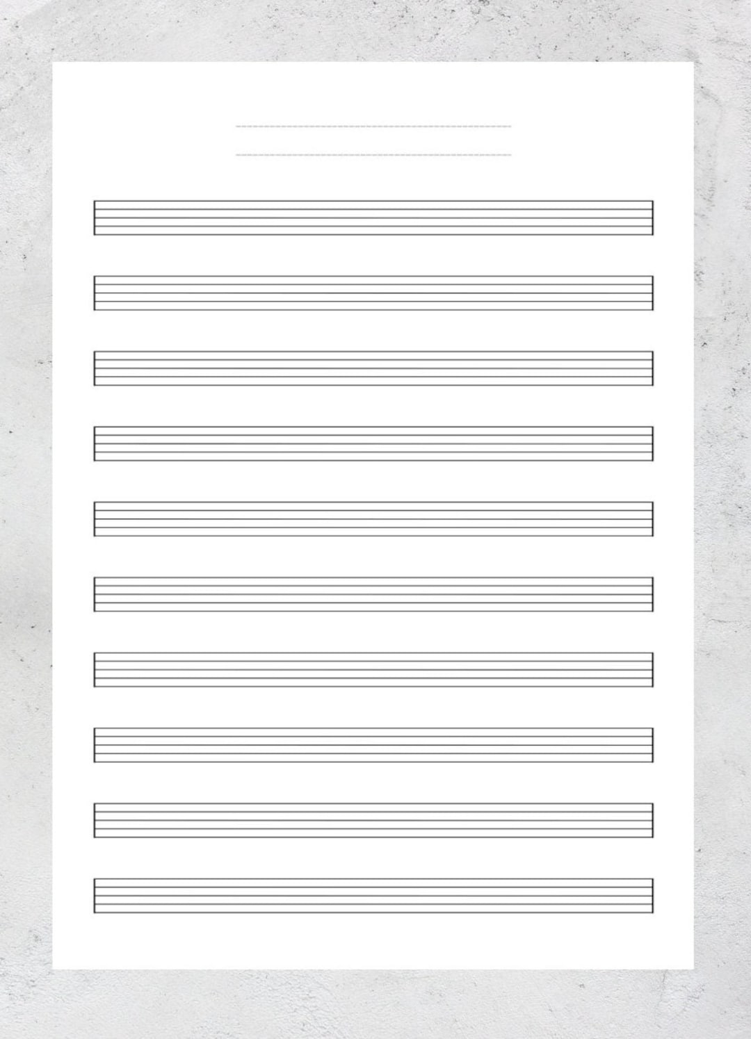 Blank Sheet Music A4 US Letter Printable Staff Paper PDF Etsy