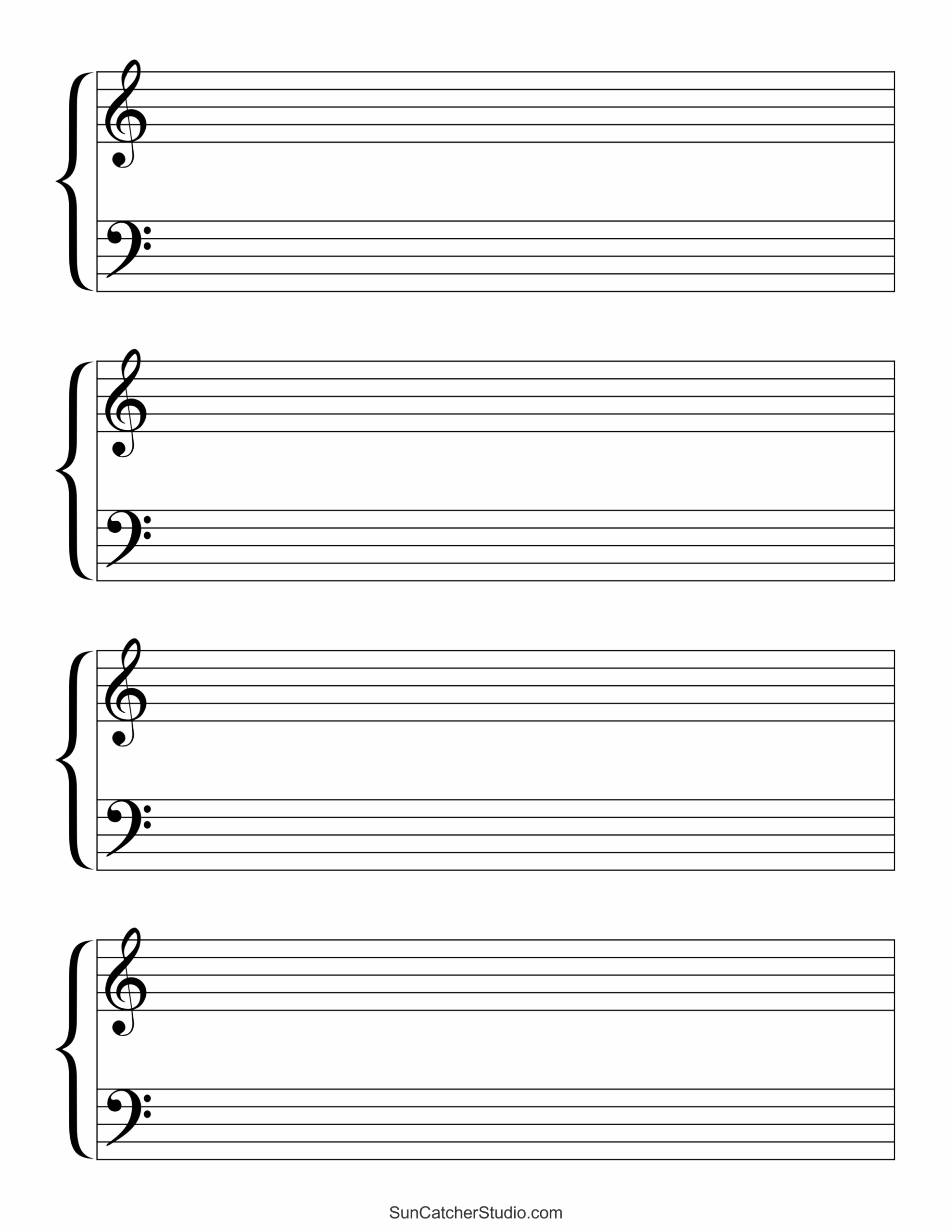 Blank Sheet Music Free Printable Staff Paper DIY Projects Worksheets Library