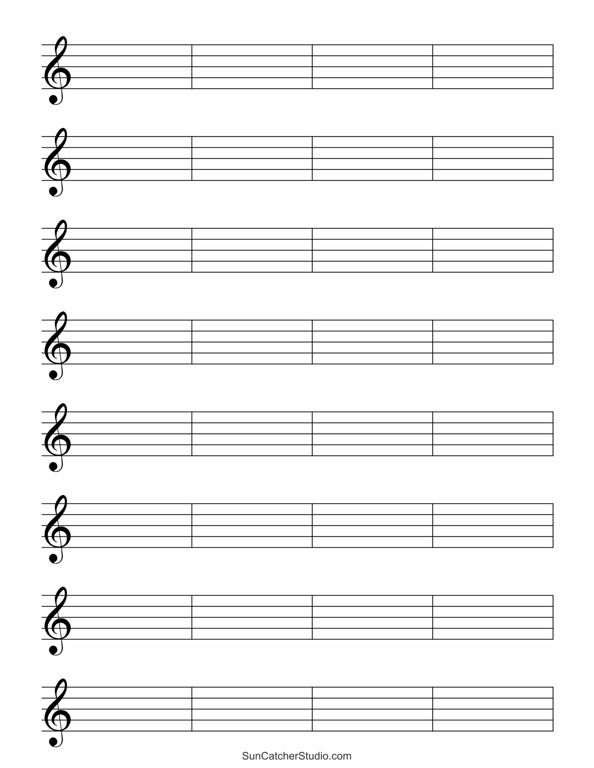 free printable music staff paper