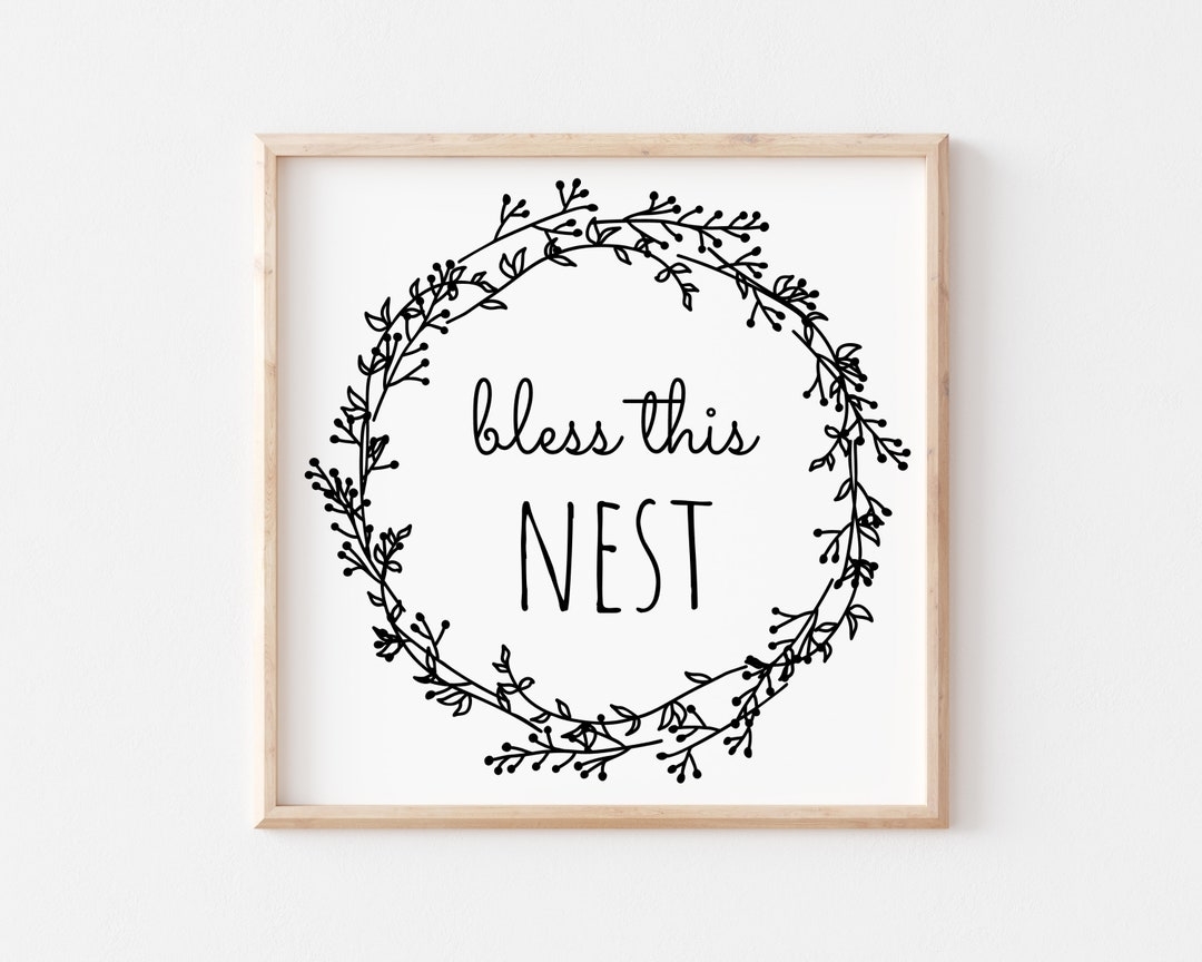 Bless This Nest Printable Welcome Sign Living Room Wall Art Entryway Wall Decor Bless Our Nest Family Quote Print Bless This Nest Sign Etsy