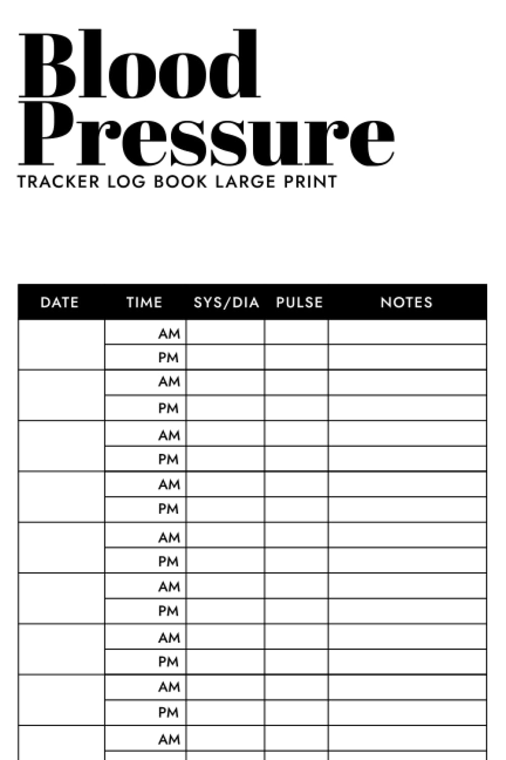 printable blood pressure log wallet size