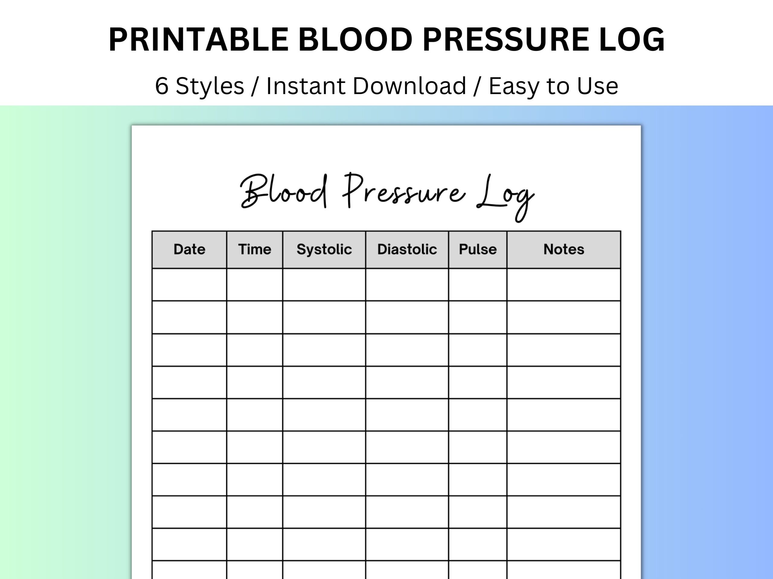 blood pressure worksheets printable