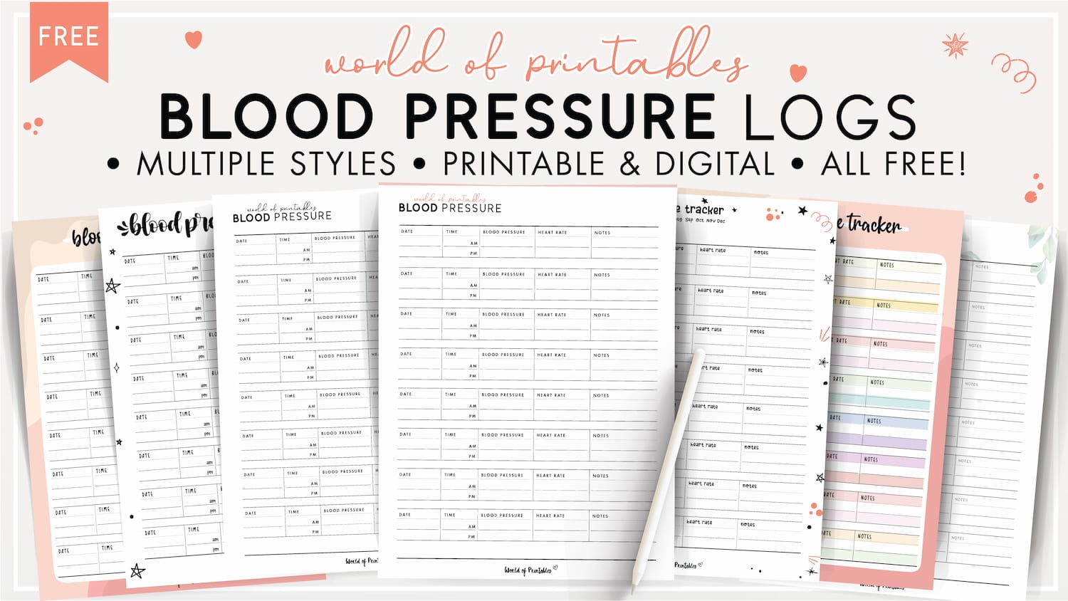 free printable blood pressure log sheets