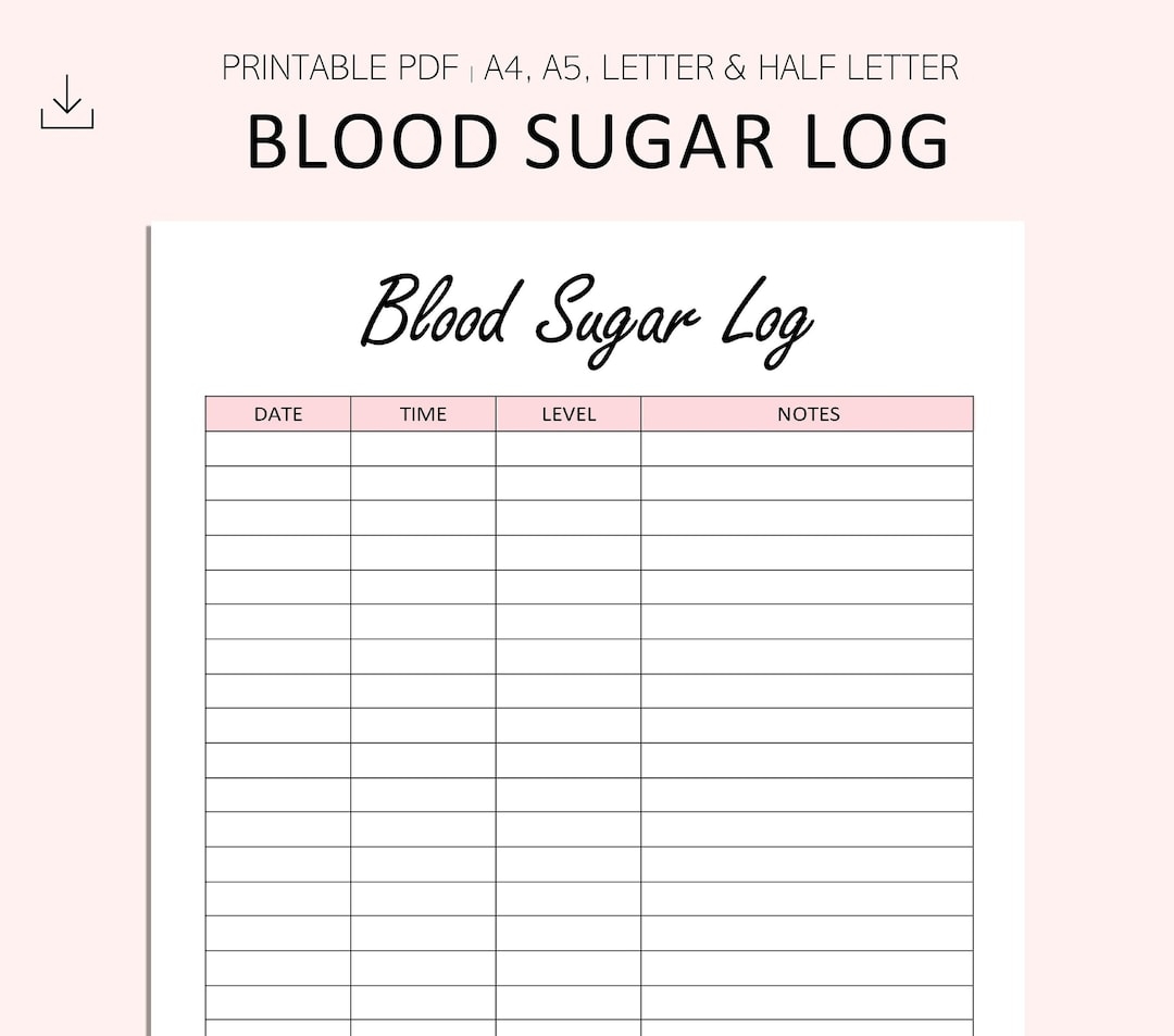 diabetes log book printable free