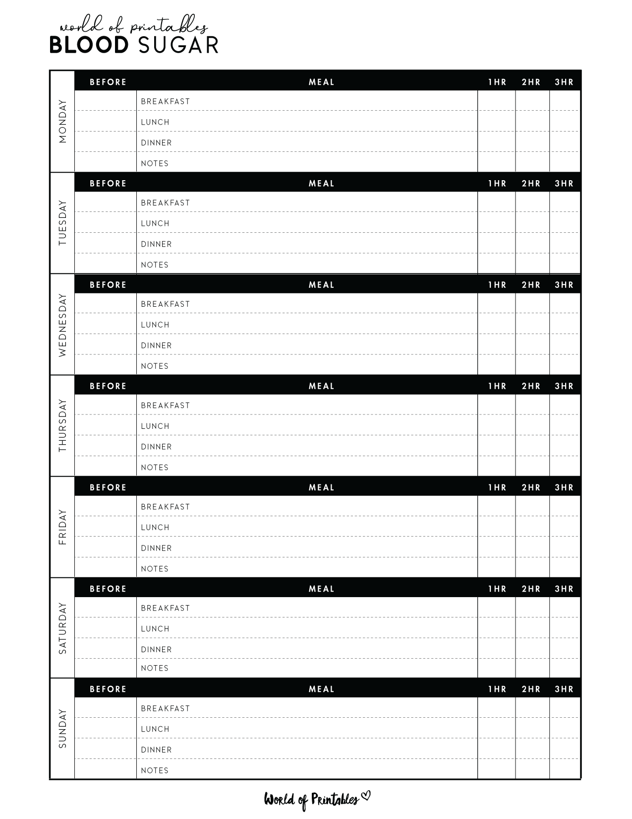 printable blood sugar logs