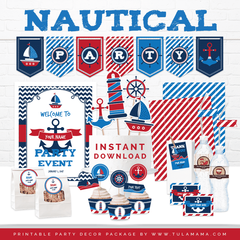 nautical baby shower printables