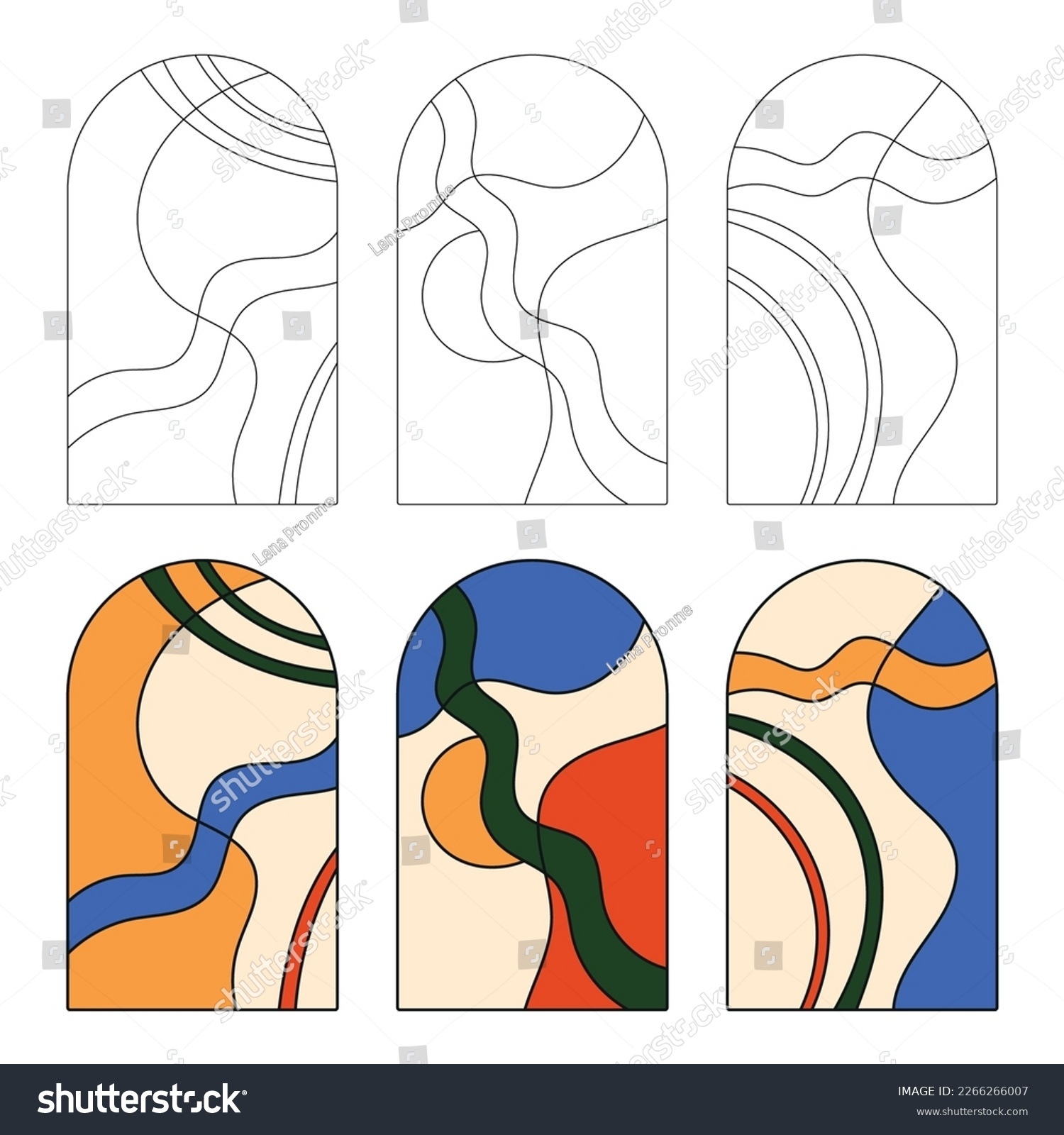 Boho Style Stained Glass Patterns Printable Stock Vector Royalty Free 2266266007 Shutterstock