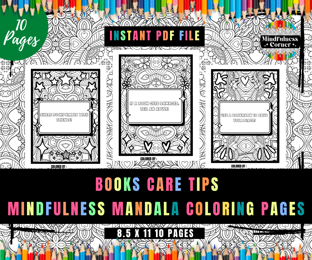 Book Care Tips Relaxing Coloring Pages No Prep Made By Teachers