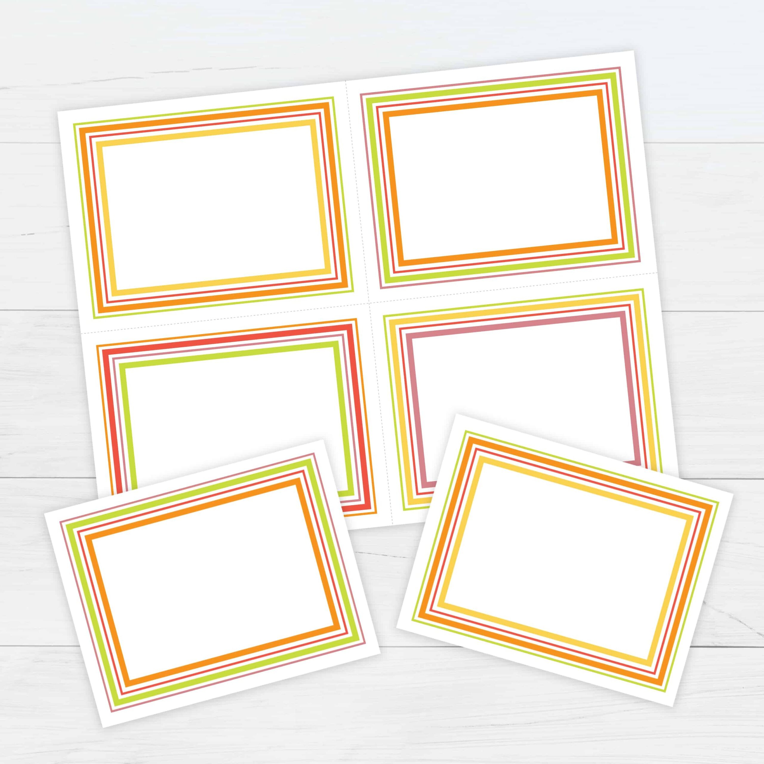 Bordered Flash Cards 4 Template Free Printable Download Bordered Flash Cards 4 Template Free Printable Download