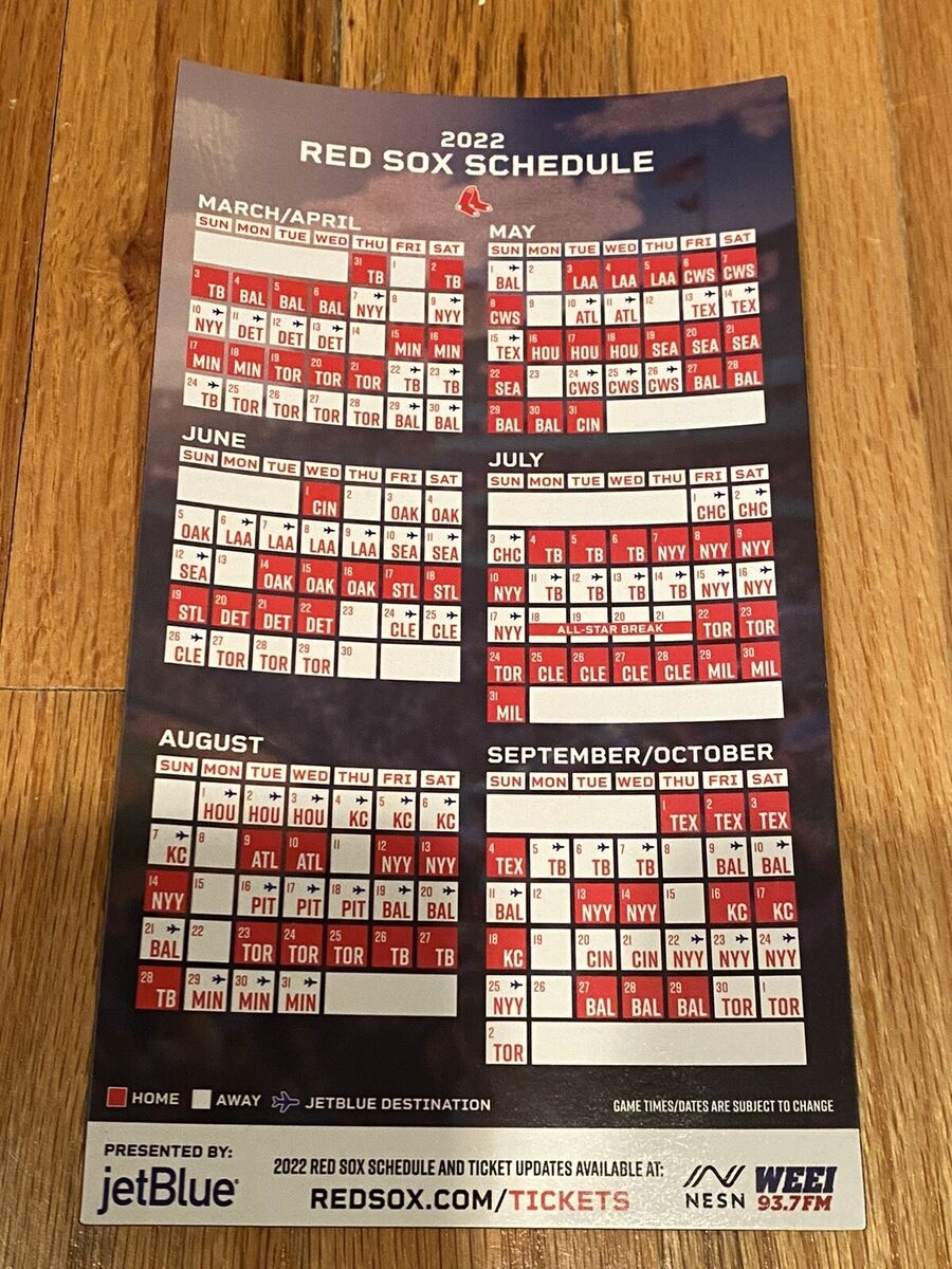 red sox printable schedule