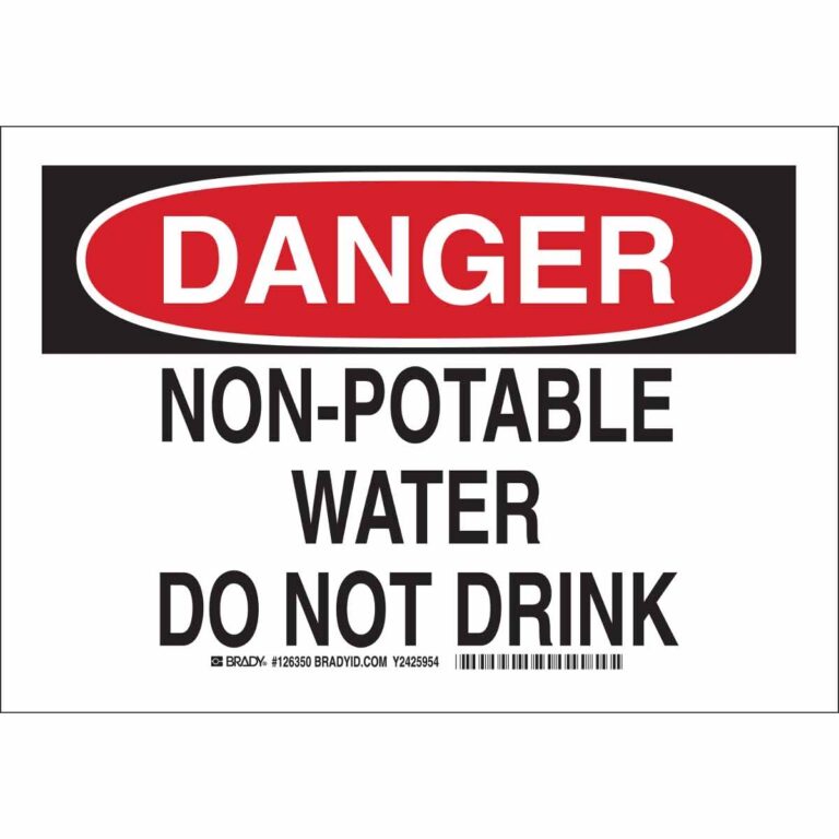 Brady Part 126353 DANGER Non Potable Water Do Not Drink Sign BradyID