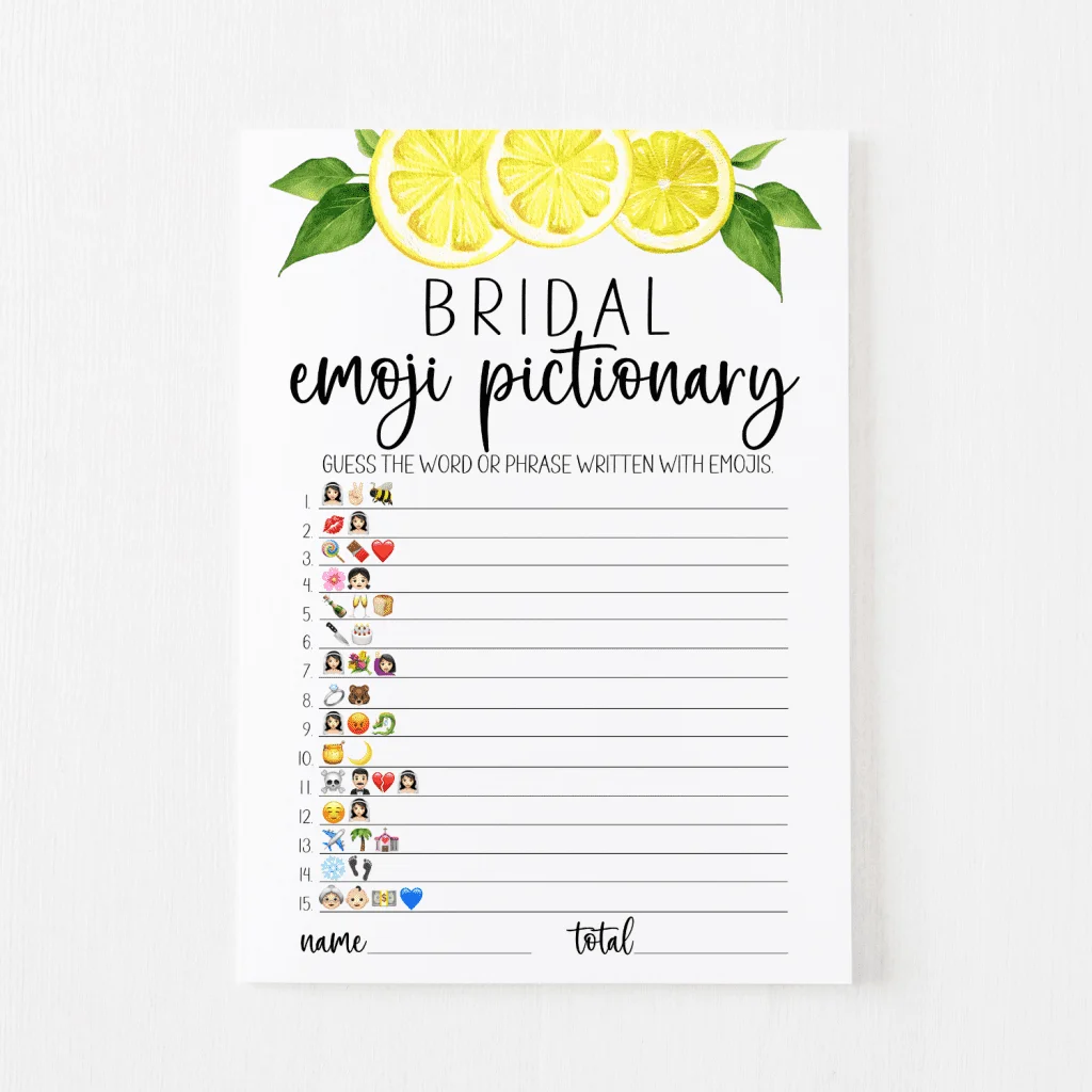 wedding emoji pictionary free printable