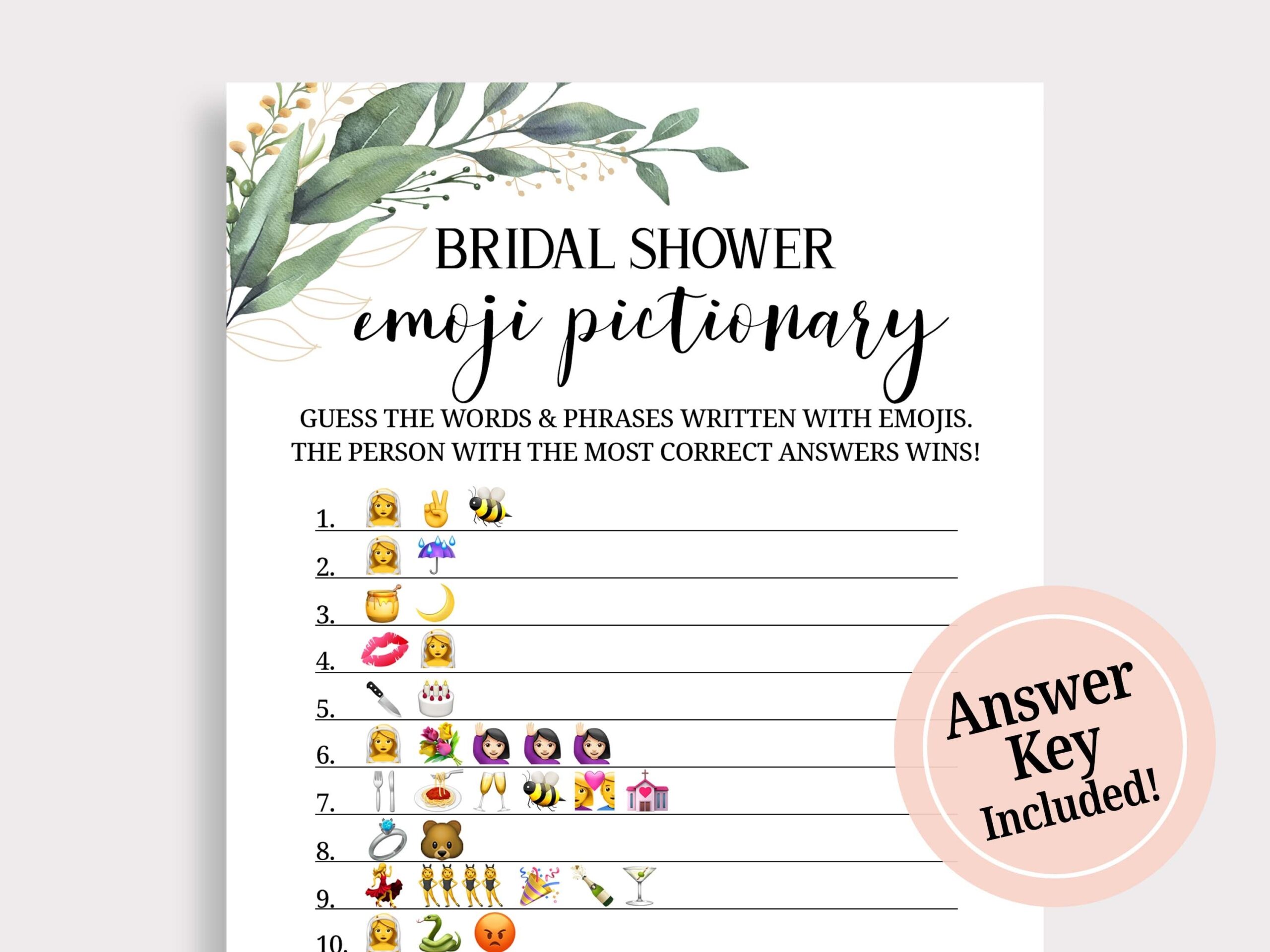 Bridal Emoji Pictionary Shop