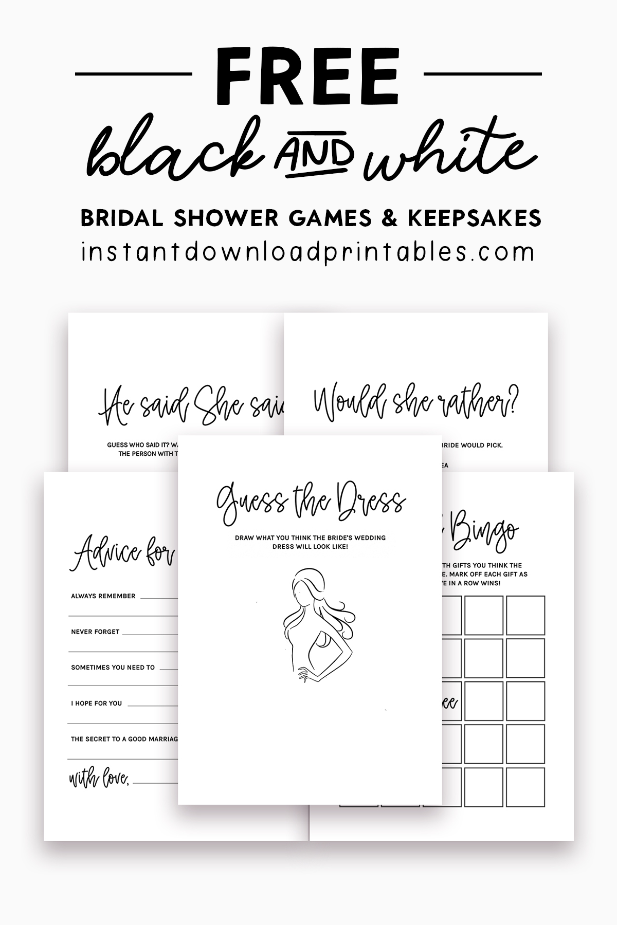 Bridal Shower Printables Archives Instant Download Printables