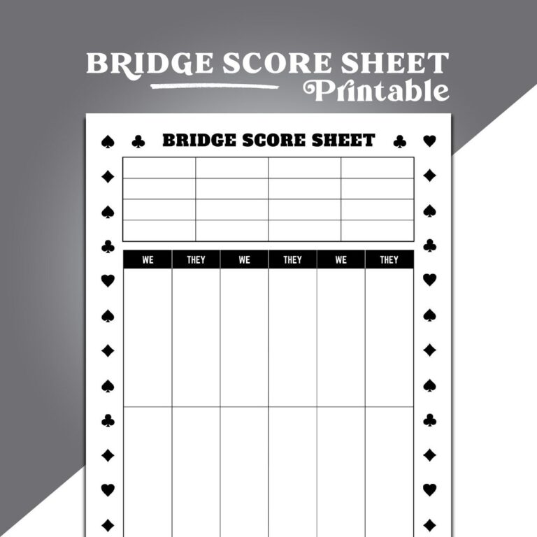 Bridge Game Score Sheet Contract Bridge Scoring Chicago Bridge Scoring Bridge Score Sheet Printable Bridge Score Pads To Print Out Etsy
