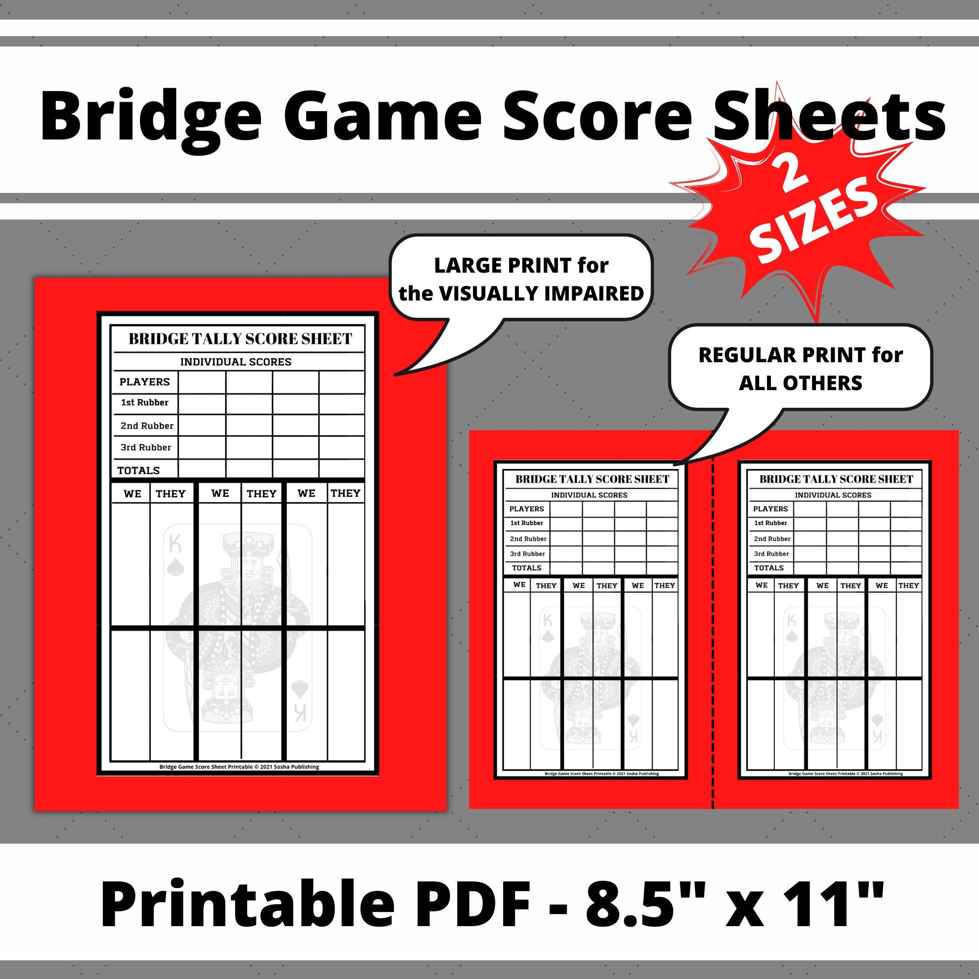 Bridge Game Score Sheets Printable Bridge Score Pad Bridge Score Card Bridge Tally Score Sheet Digital Bridge Tally Cards Large Print Etsy Ireland